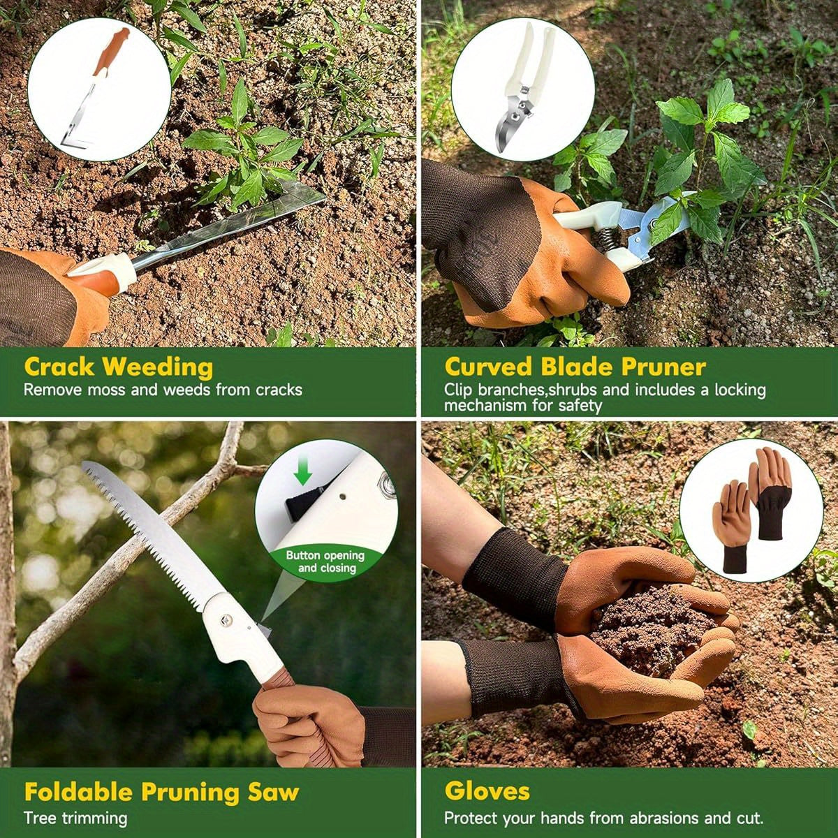 Heavy Duty Gardening Tool Set with Tote Bag and Gloves - Parry's Picks