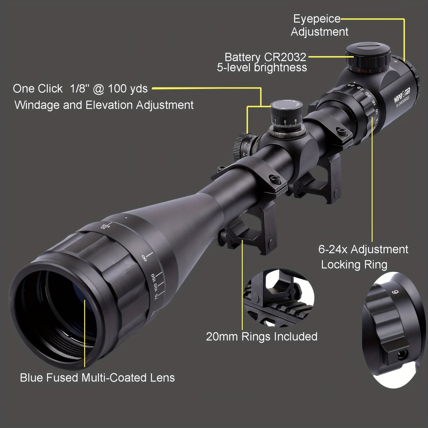 6-24x50 Optic Combo with Red Laser and Torch - Parry's Picks