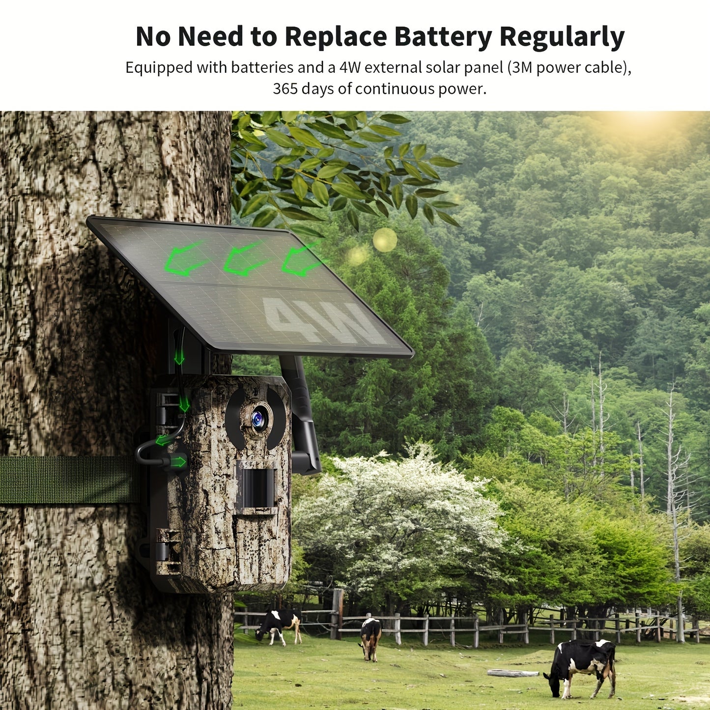 Solar Cellular Trail Camera 4G LTE HD Night Vision SIM