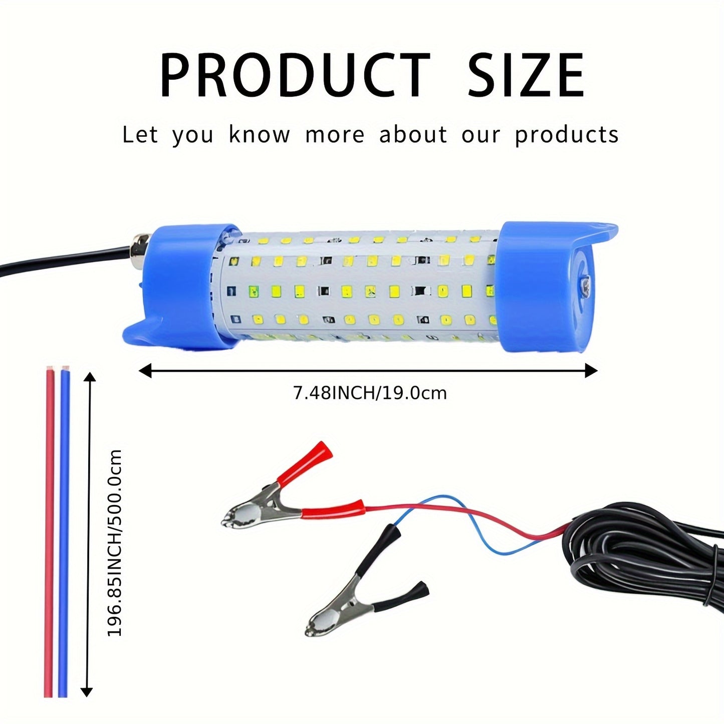 Underwater LED Fishing Light 12V 50W Stainless Steel IP68