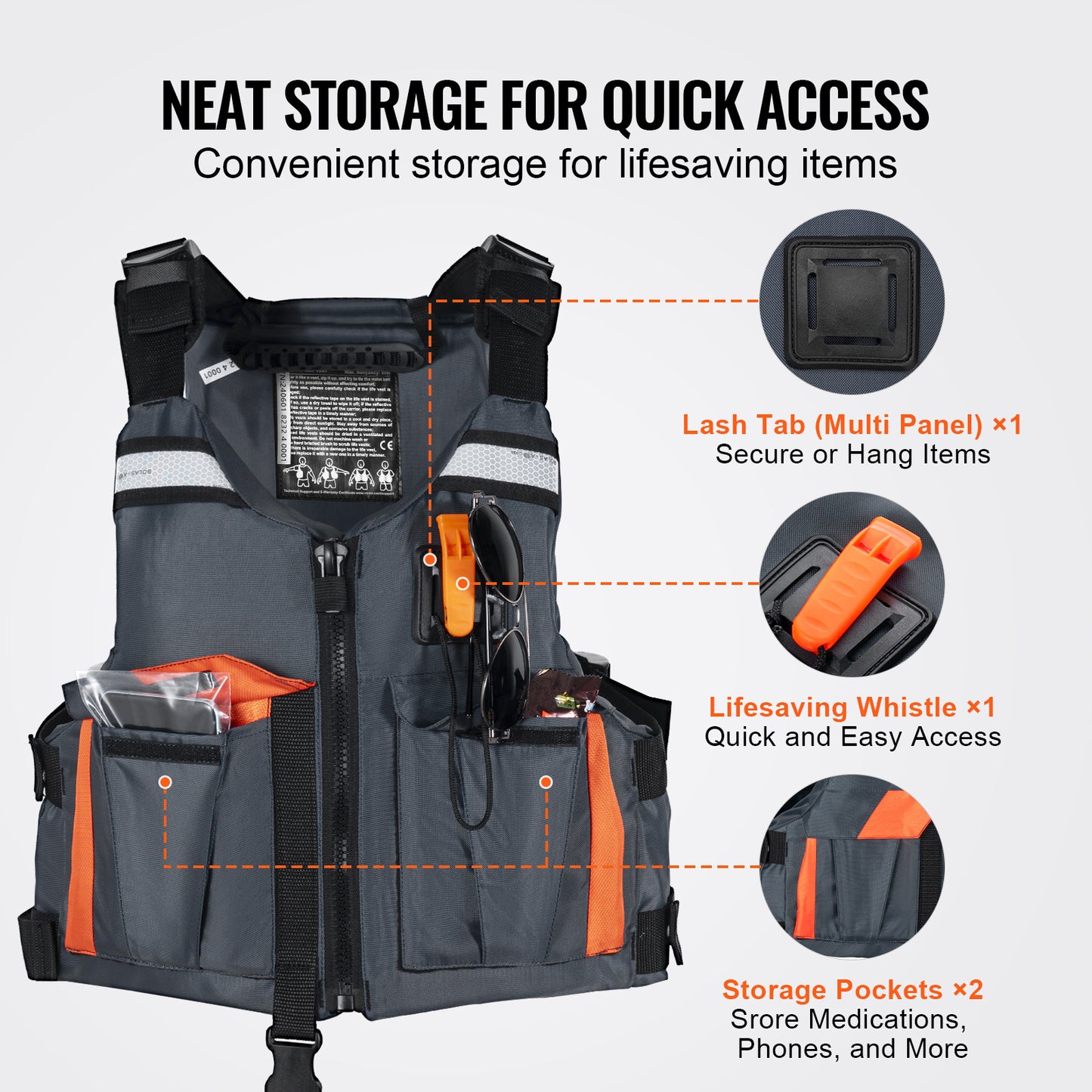 VEVOR 80N Life Vest Buoyancy Jacket for Men and Women