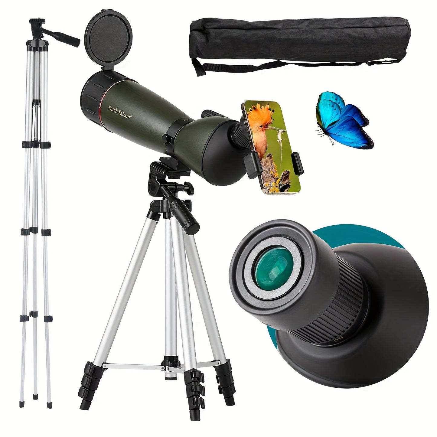 Fetch Falcon Spotting Scope ED Long Range With Tripod