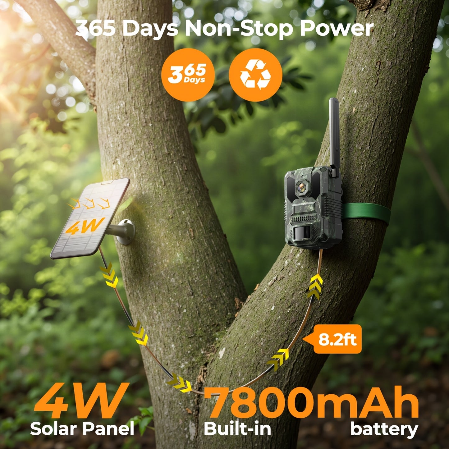 VOOPEAK 4G LTE Solar Trail Camera With Night Vision SIM