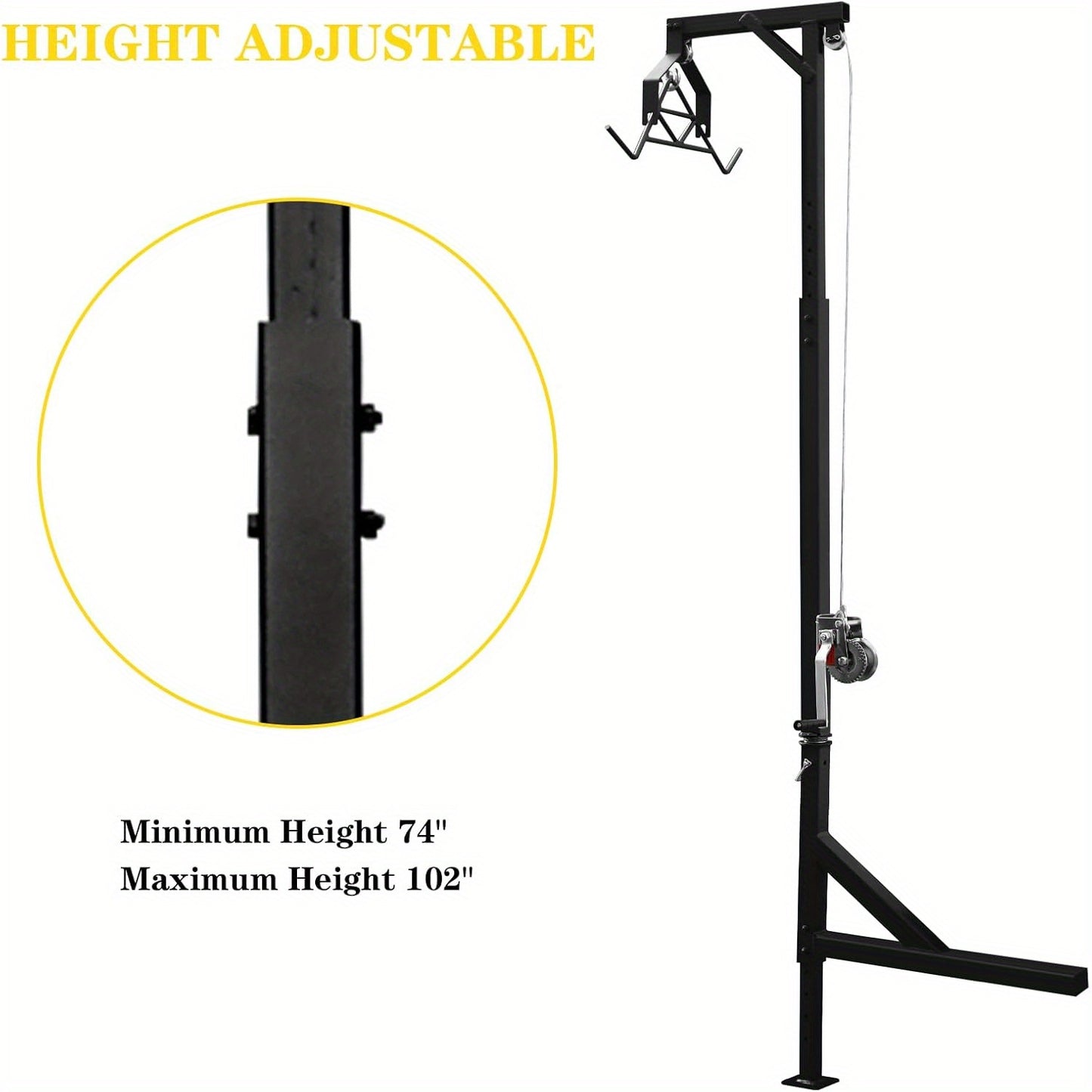 OUKANING Hitch Mounted Deer Hoist with Winch and Gambrel Set - Parry's Picks