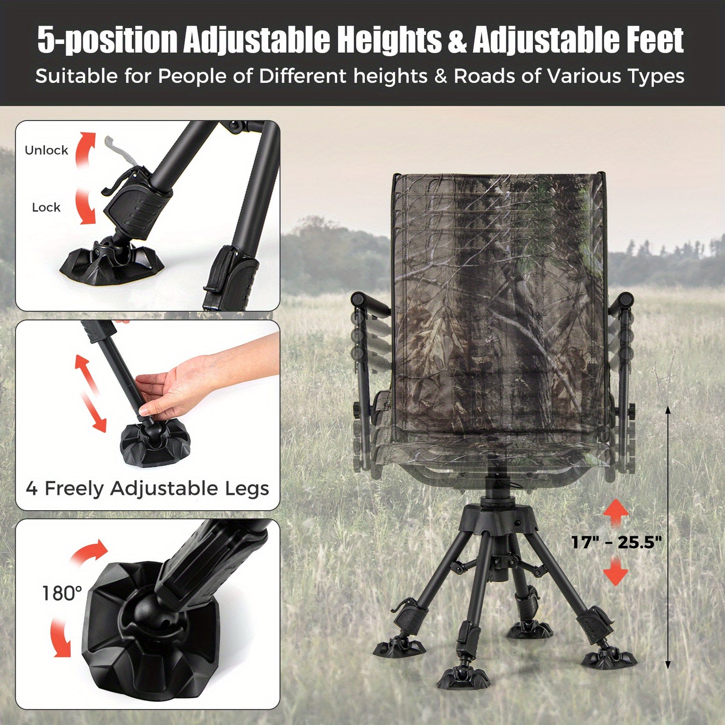 Multigot Silent Swivel Hunting Chair for Ultimate Outdoor Comfort - Parry's Picks