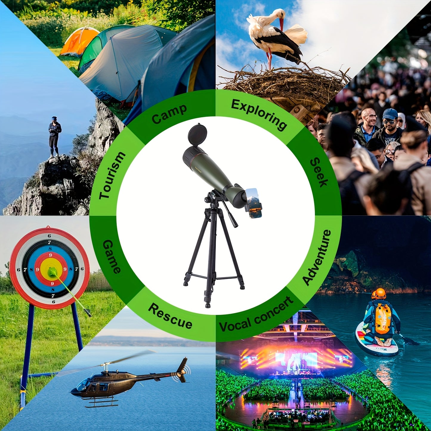 Fetch Falcon Spotting Scope Long Range With Tripod Kit