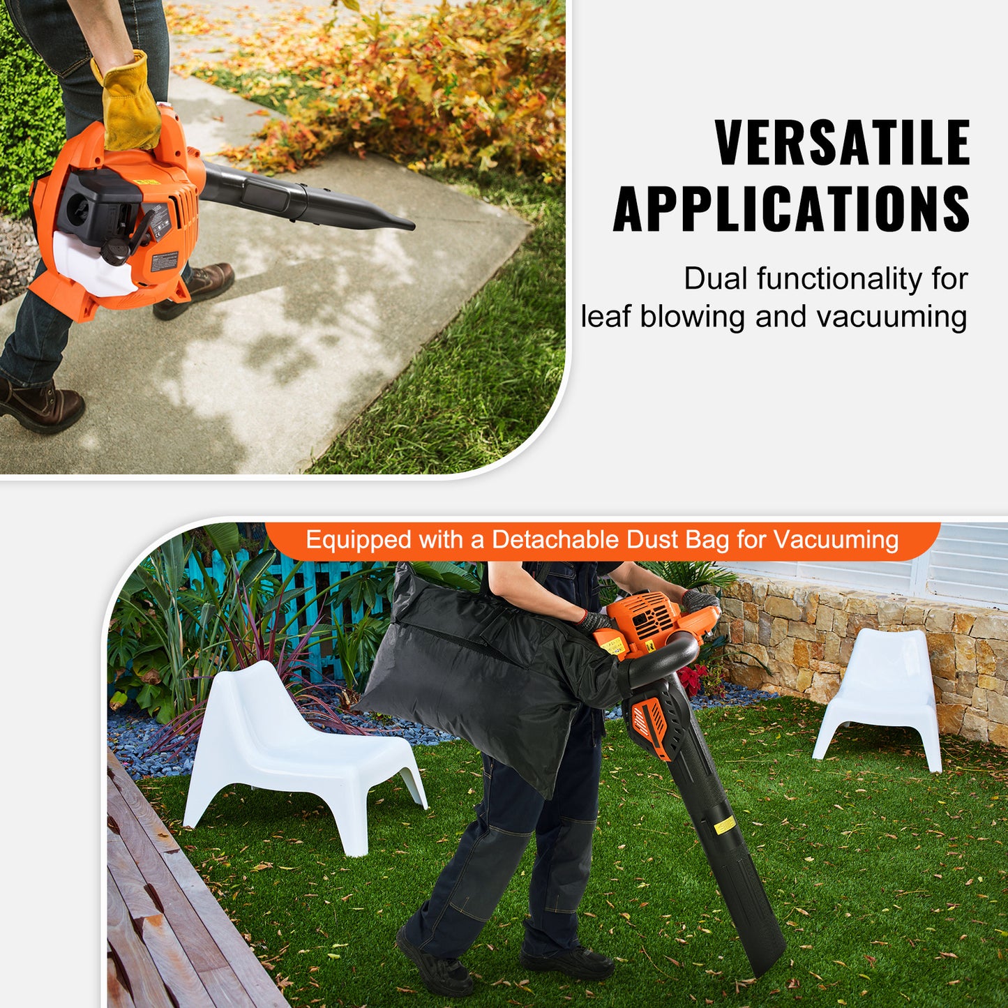 VEVOR 79CC Gas Leaf Blower 425CFM 2 Cycle Engine Pro