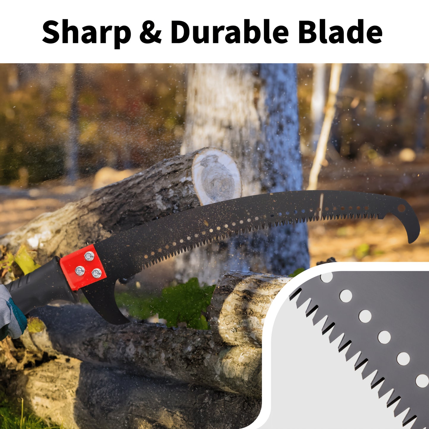 BONNLO Extendable Tree Pruner With Fiberglass Pole Saw