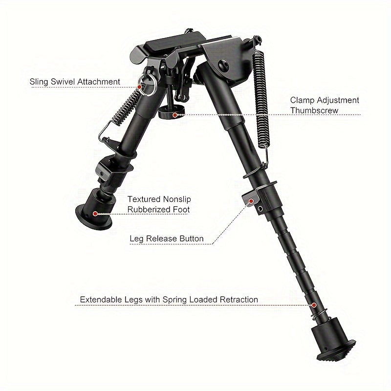 Lightweight Adjustable Rifle Bipod with Quick Release Adapter - Parry's Picks