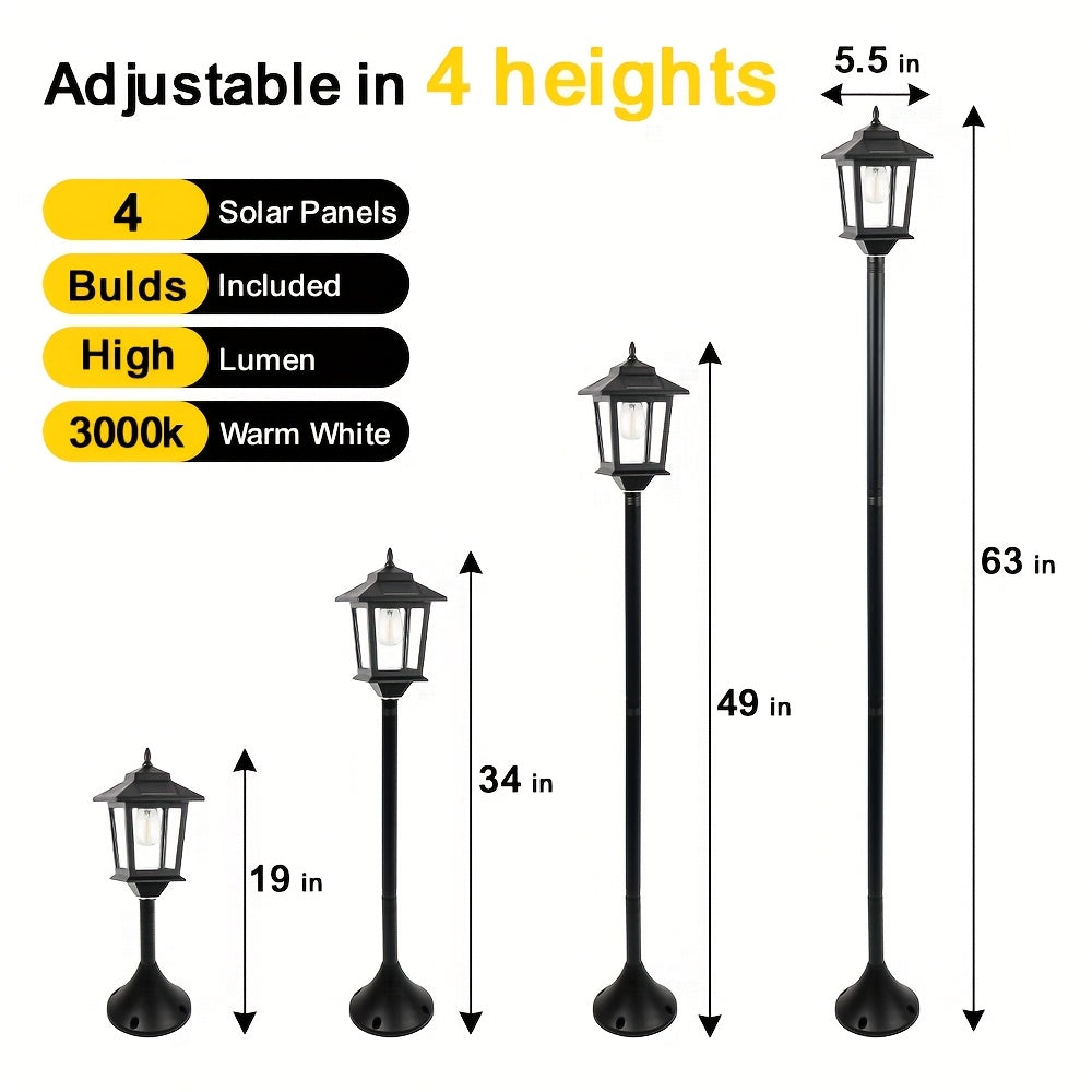 Aluminum Solar Lamp Post Light for Garden and Pathway