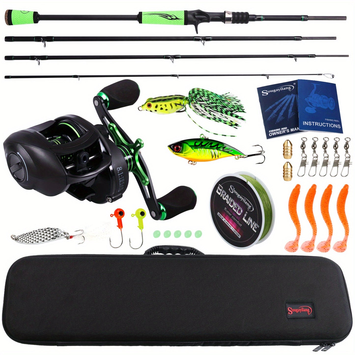 Sougayilang Premium Fishing Rod And Reel Set Carbon Fiber