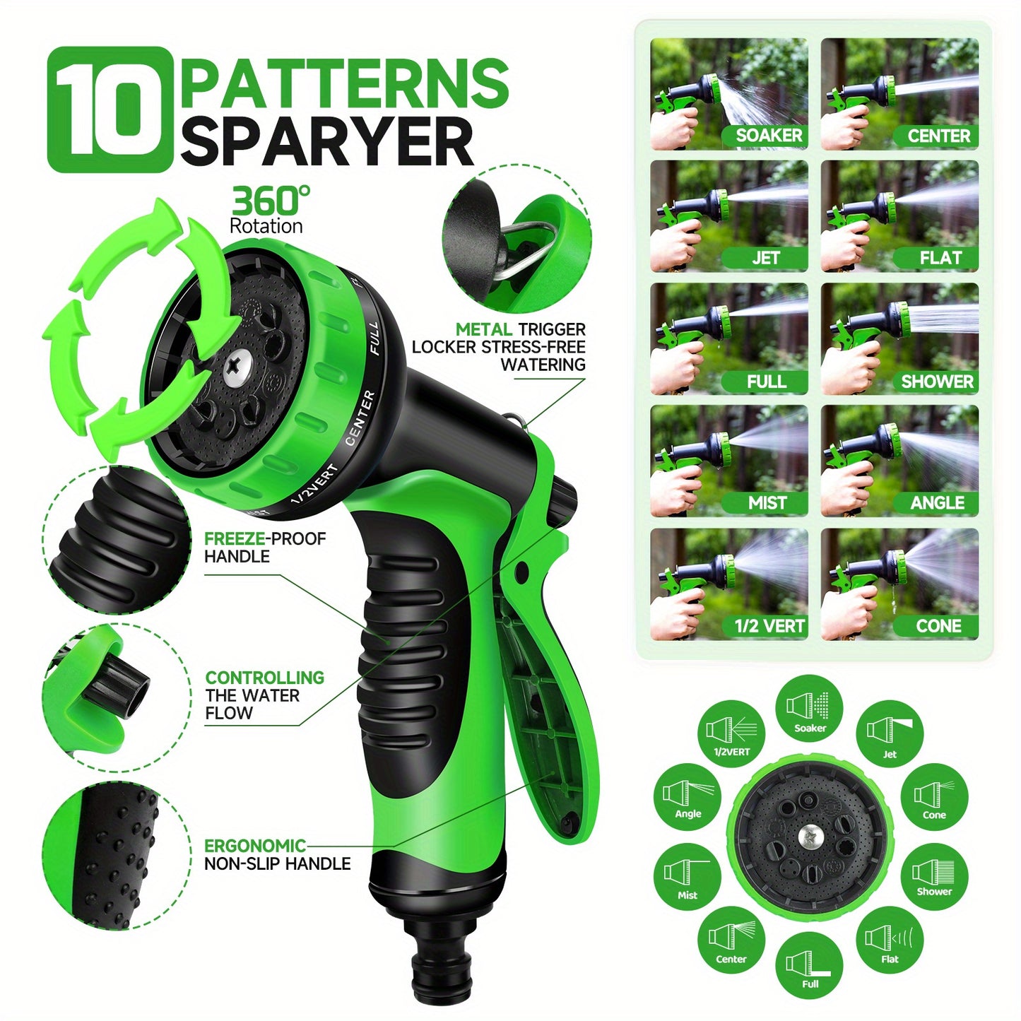 Heavy Duty Stainless Steel Garden Water Hose with Nozzles - Parry's Picks