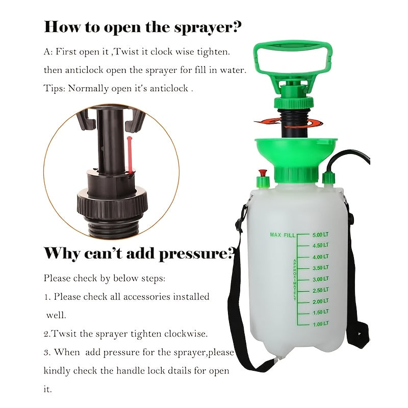 Industrial-Grade Pressure Garden Sprayer Featuring Hand Pump And Adjustable Nozzle