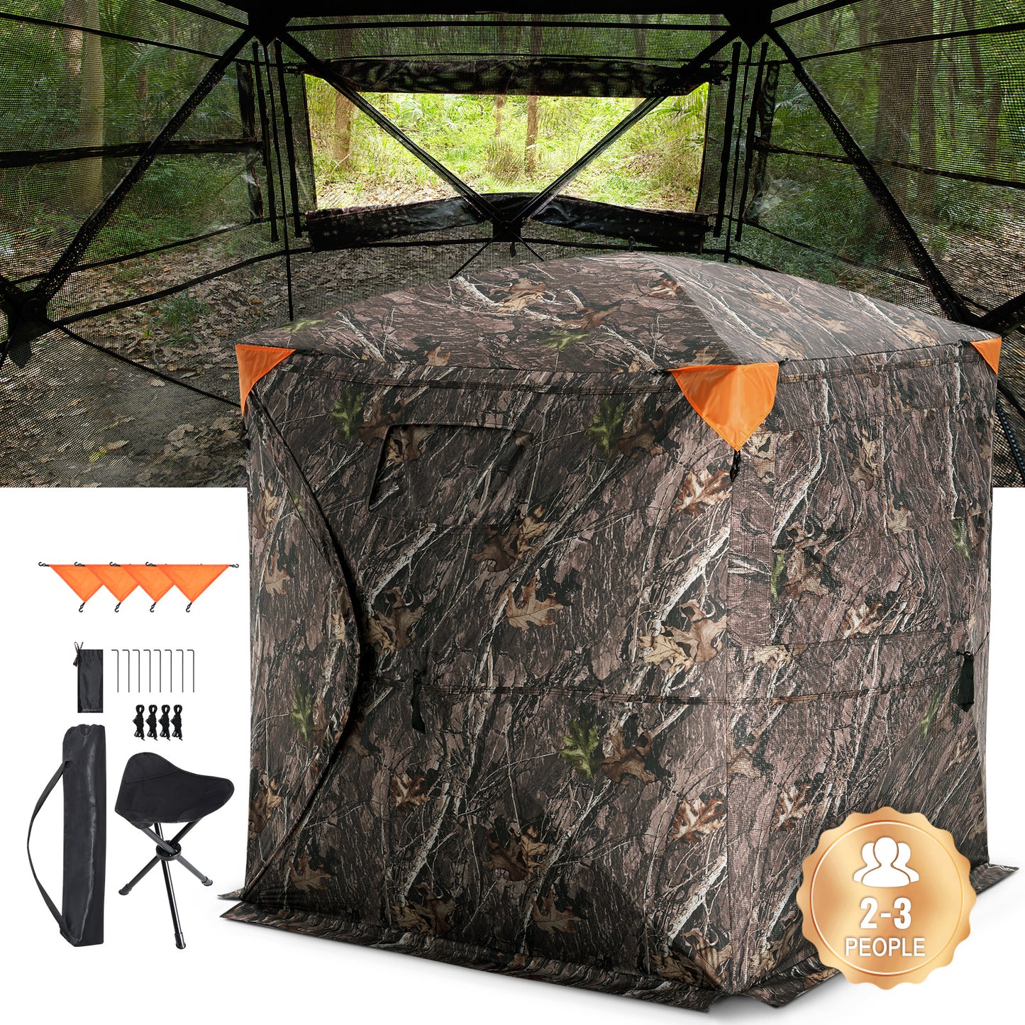 VEVOR 270 Degree One-Way Mesh Hunting Blind for Outdoor Adventures