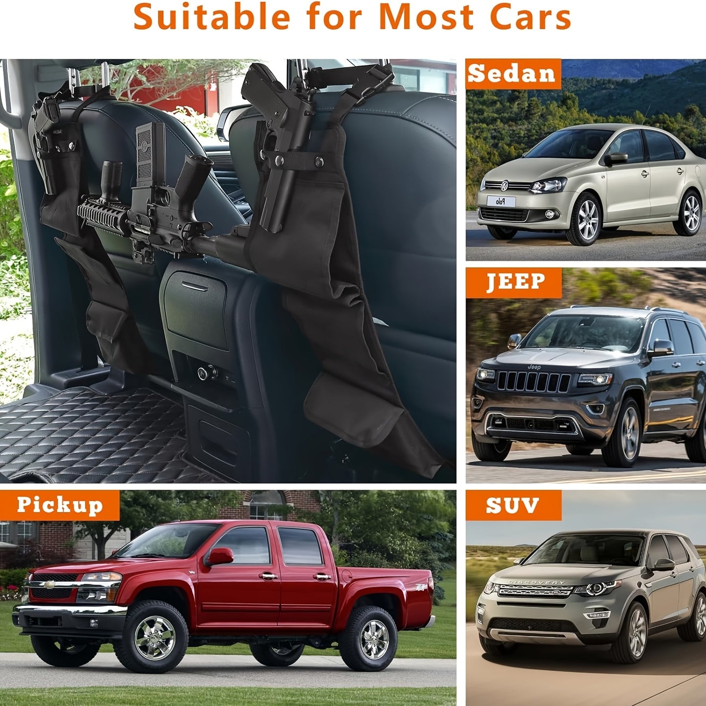 2PCS Truck Gun Racks With Storage Pockets For Hunting Accessories - Parry's Picks