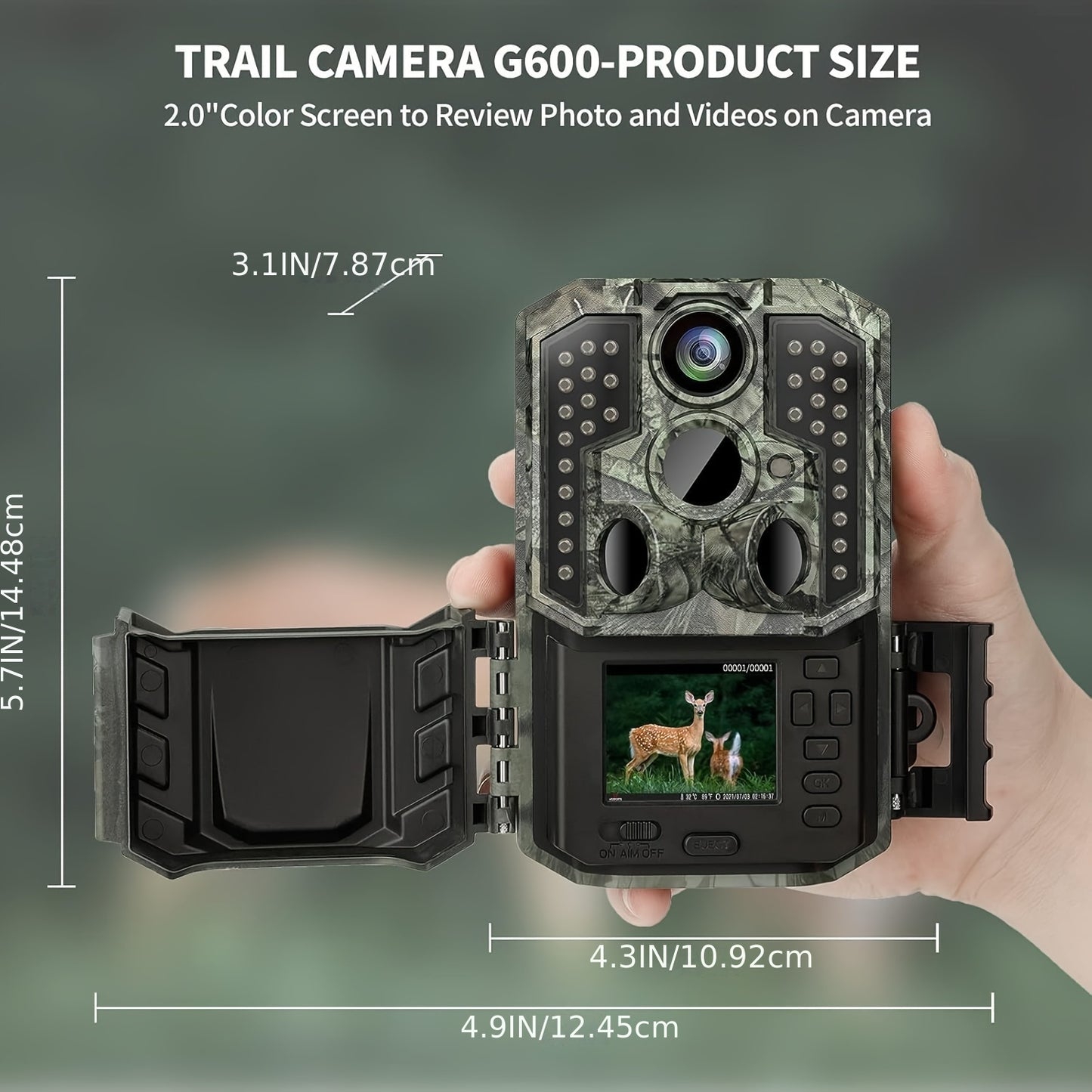 Trail Camera With 4K Video And Night Vision For Outdoors