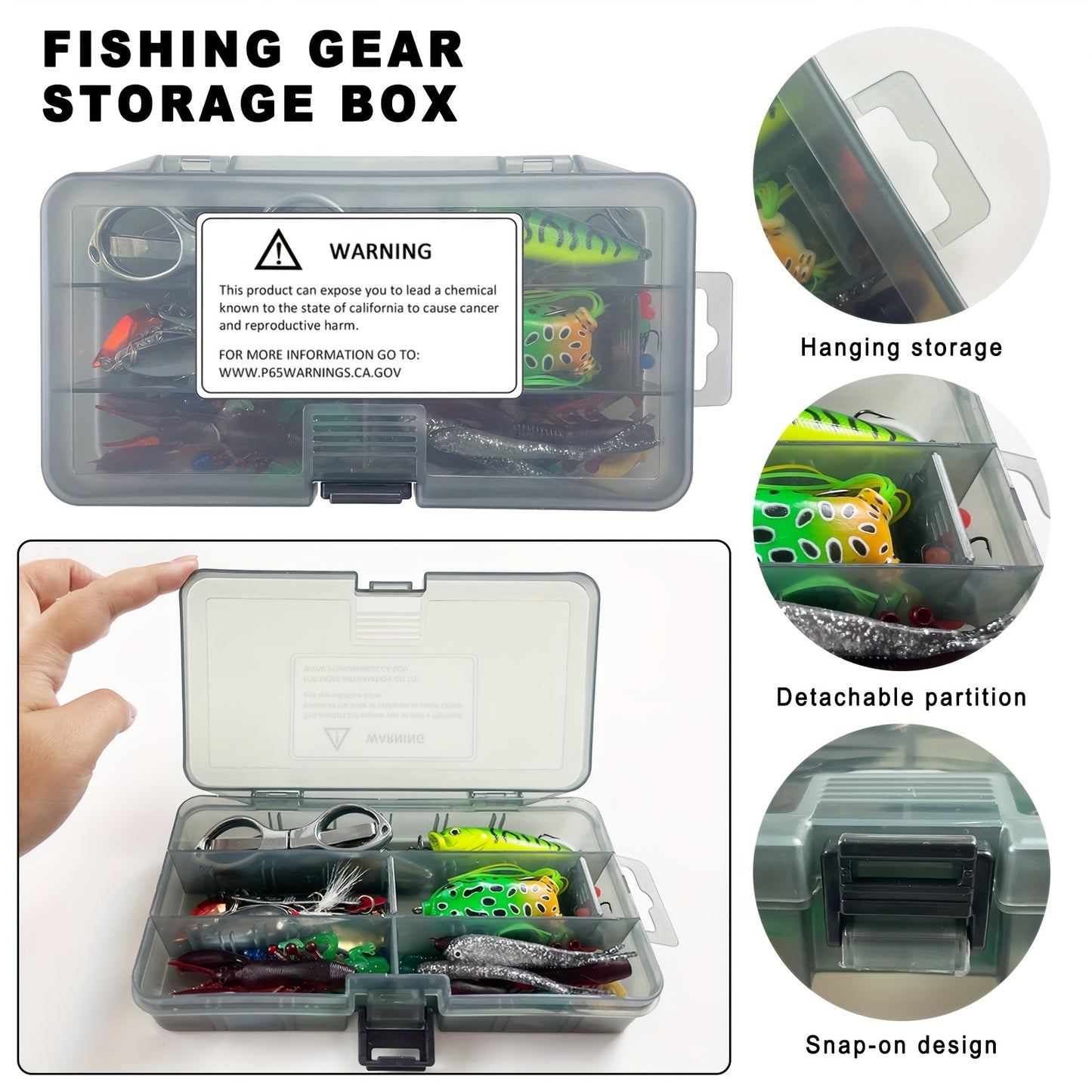 63pcs Fishing Tool Kit With Tackle Bag And Pliers Set