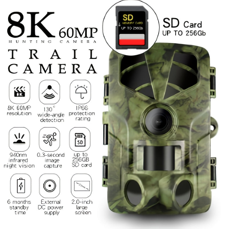 Dingetu Trail Camera 8K 60MP Night Vision Hunting Camera