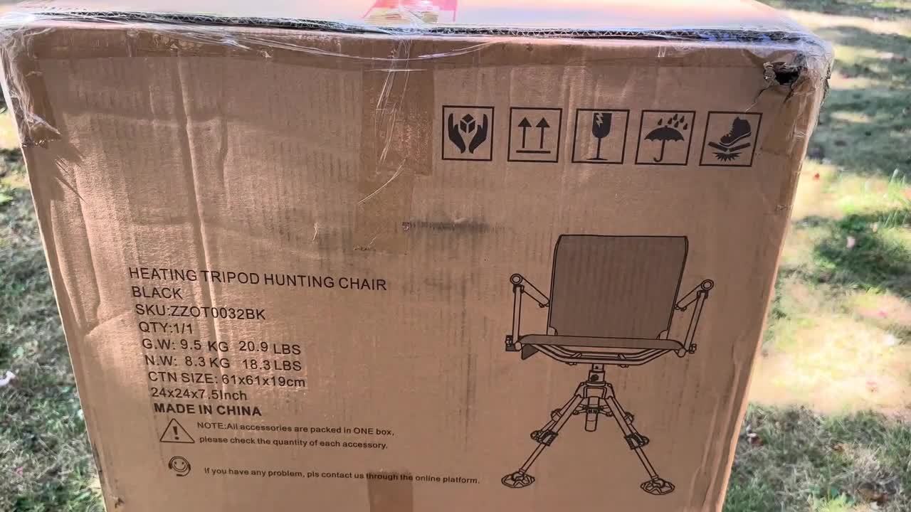 Heavy Duty Heated Hunting Chair With 360 Swivel Folding
