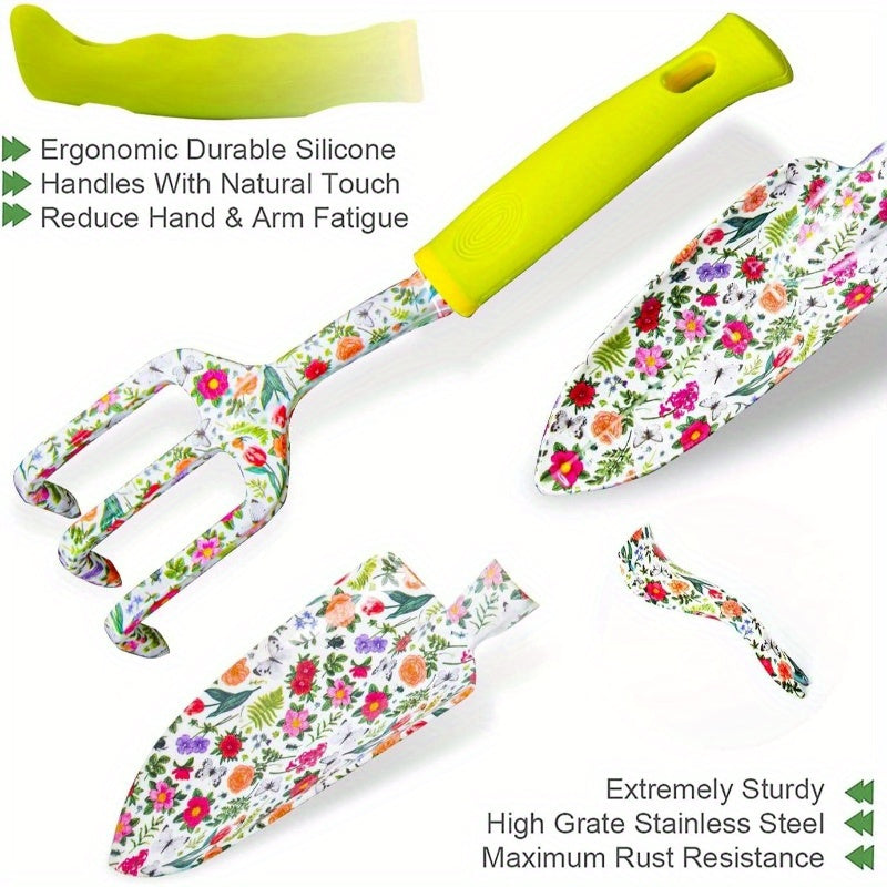 Cute Heavy Duty Aluminum Garden Tool Set with Rubber Grip - Parry's Picks