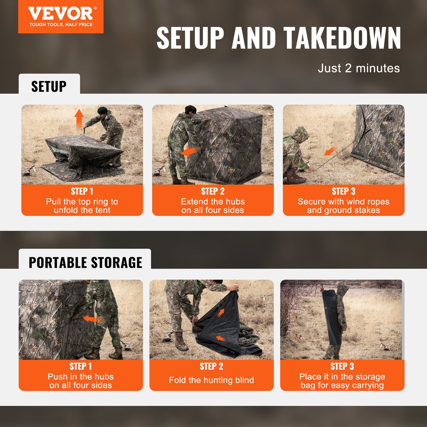 VEVOR 270 Degree One-Way Mesh Hunting Blind for Outdoor Adventures