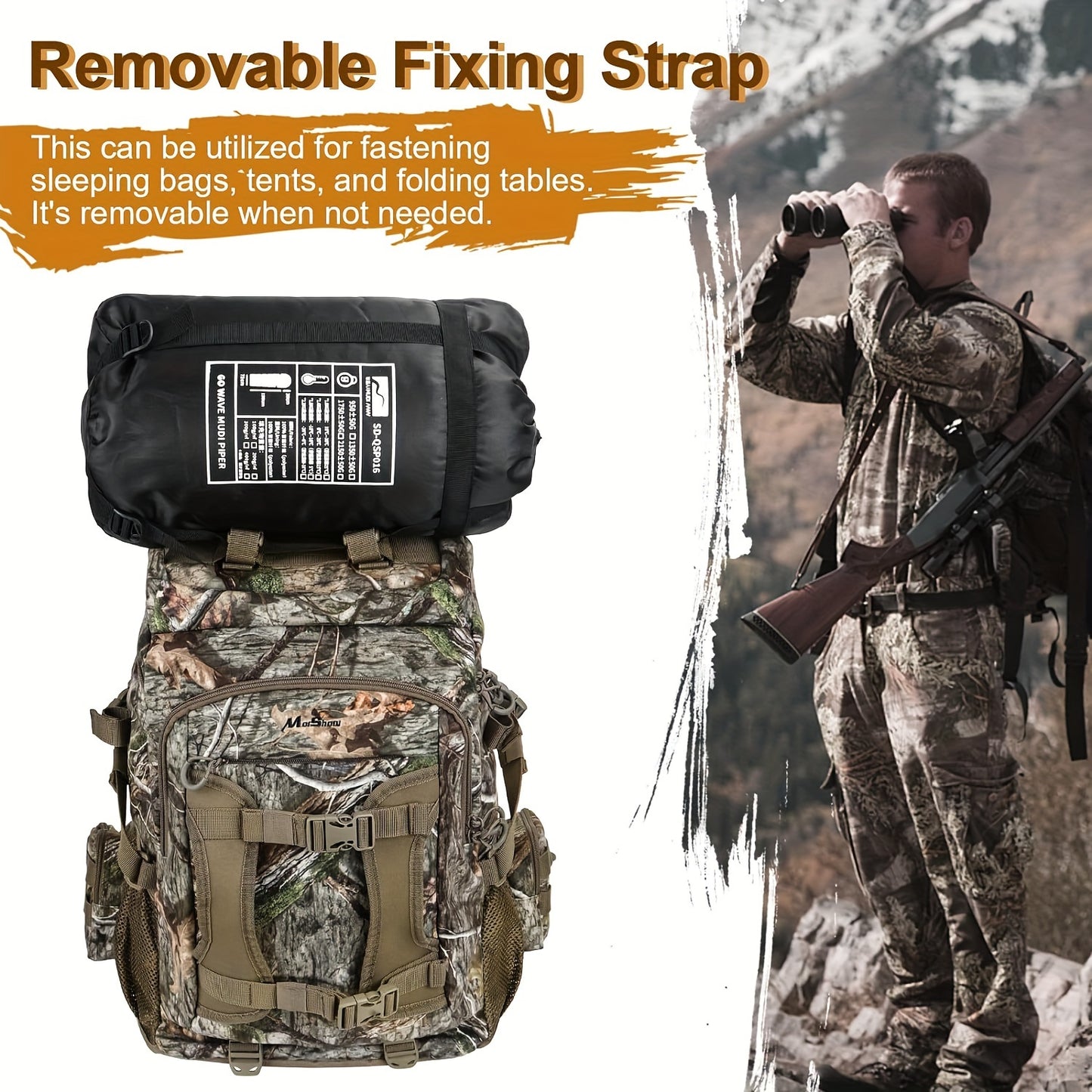 FunVZU Hunting Backpack Rain Cover Diamond Patch Flag