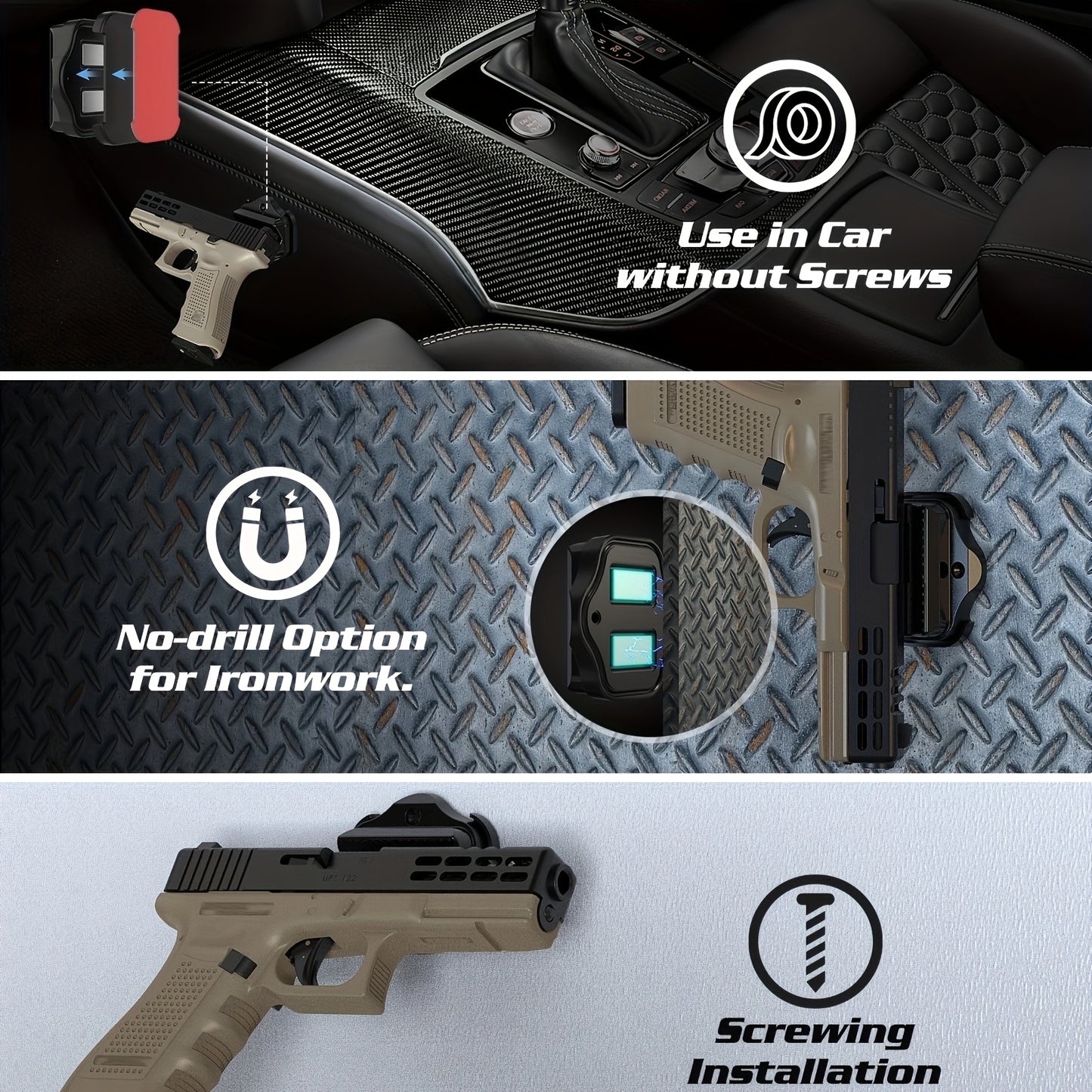 Double-Sided Gun Magnet Mount for Secure Pistol Storage - Parry's Picks