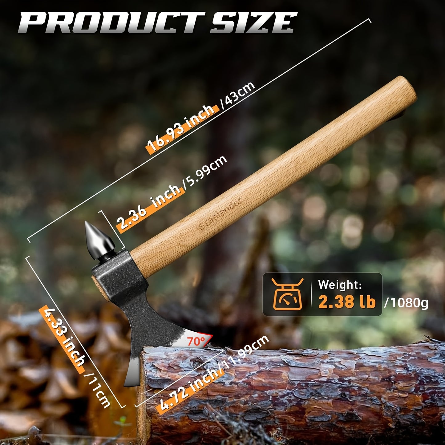 Premium Outdoor Axe Set With Sharp Blade And Wooden Handle
