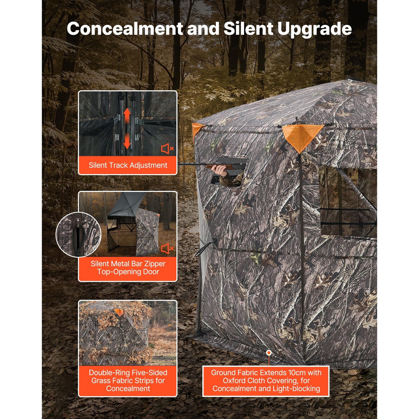 VEVOR See Through Ground Hunting Blind Portable Silent Bag