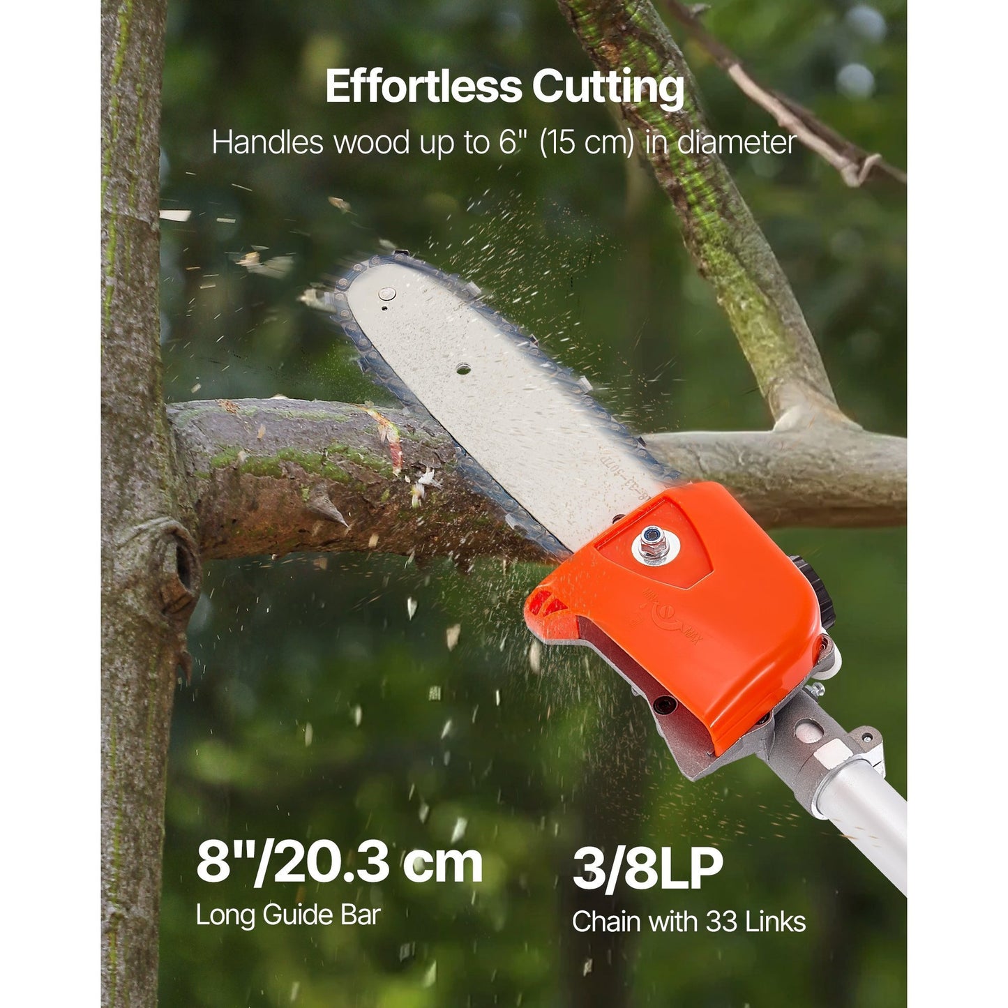 Gas Pole Saw With Extendable Pole For Tree Trimming