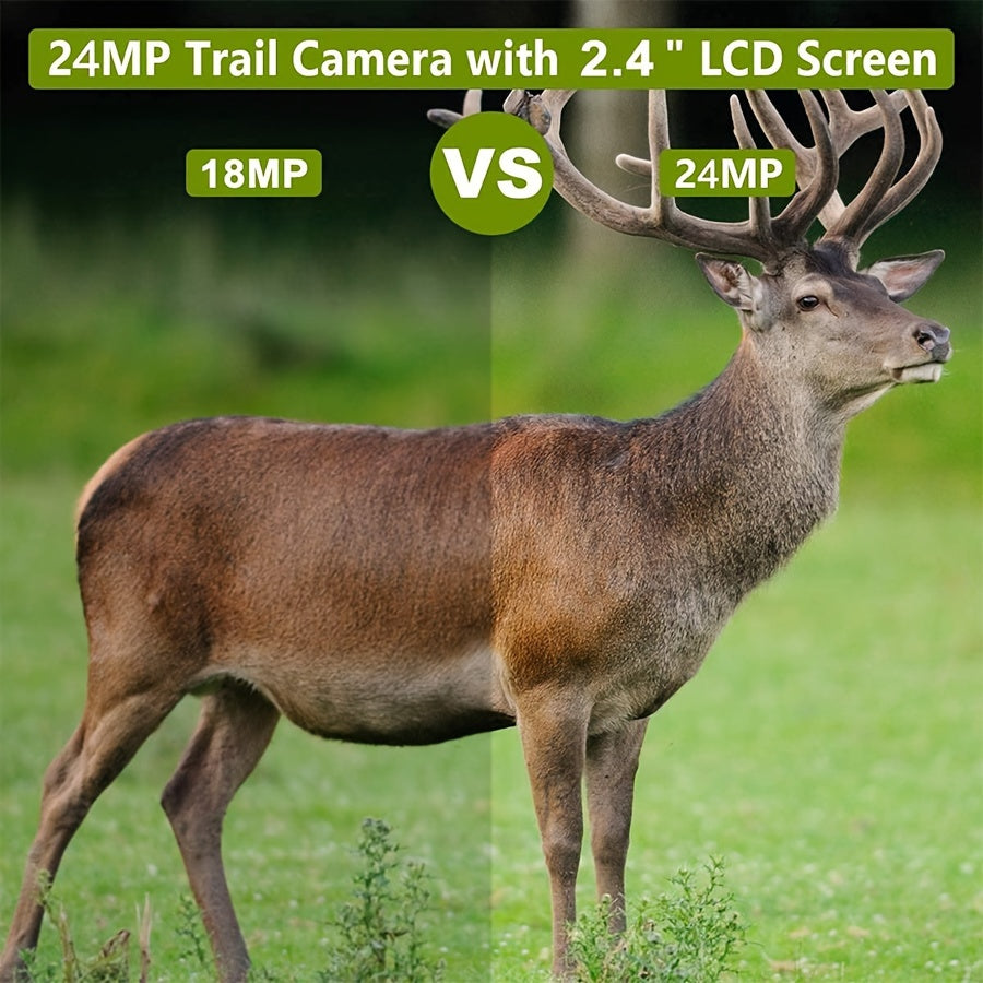 Trail & Game Camera With Night Vision 48MP 1296P HD H.264 MP4 Video No Glow 940nm Infrared Motion Activated For Outdoor Wildlife Hunting, Backyard Security, Animal Observation