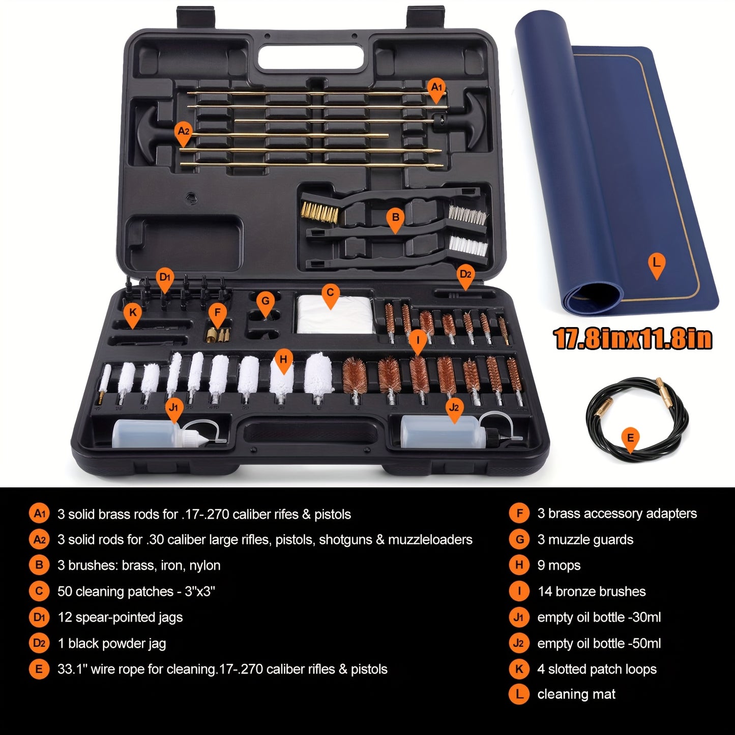 Universal Gun Cleaning Kit with Brushes and Portable Case - Parry's Picks