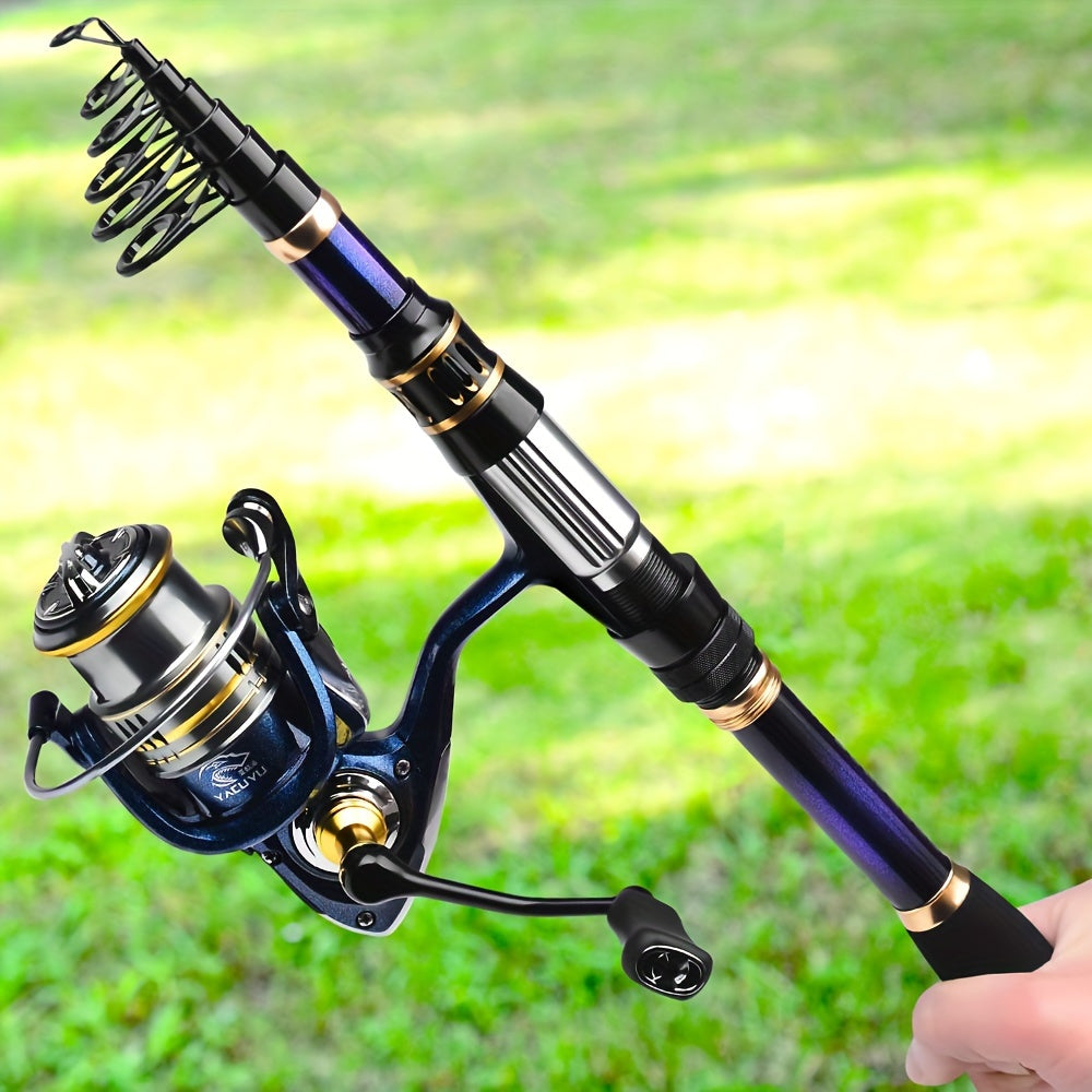 PROBEROS Telescopic Fishing Rod And Reel Combo Carbon Fiber