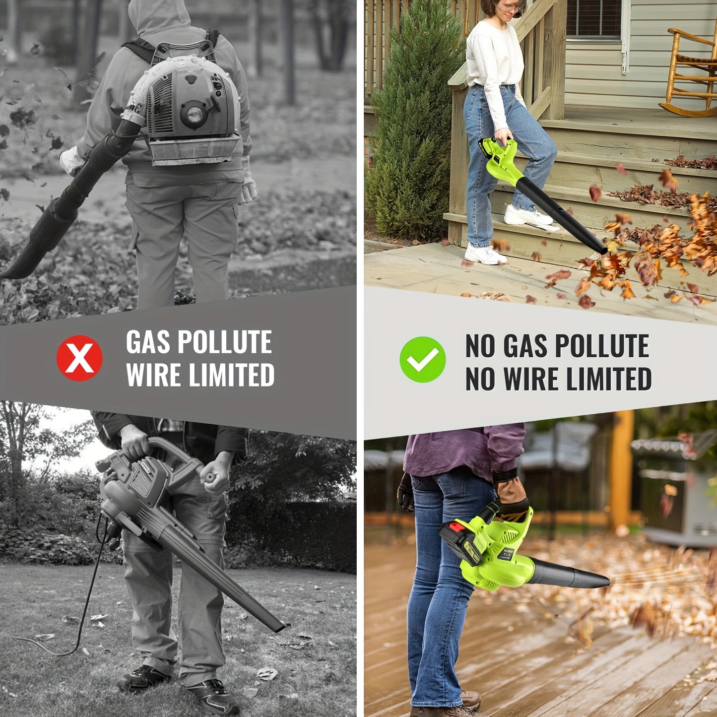 Cordless Leaf Blower With Fast Charger And Dual Batteries