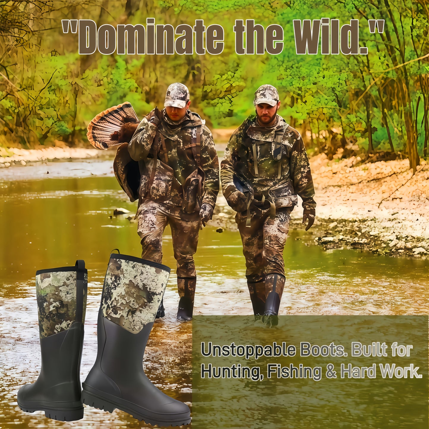 Upgraded Outdoor Insulated Camouflage Hunting Boots Comfort