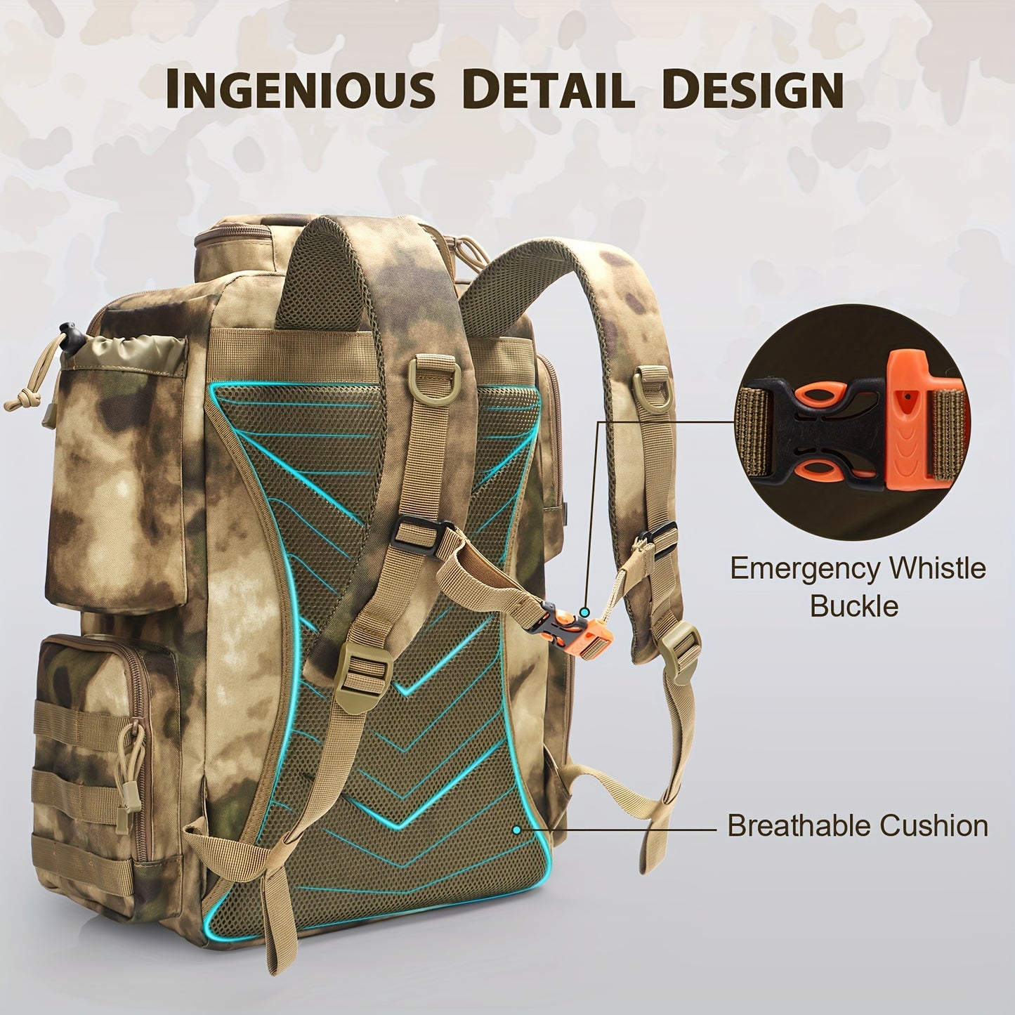 FunVZU Fishing Backpack With Rod Holders Tackle Bag