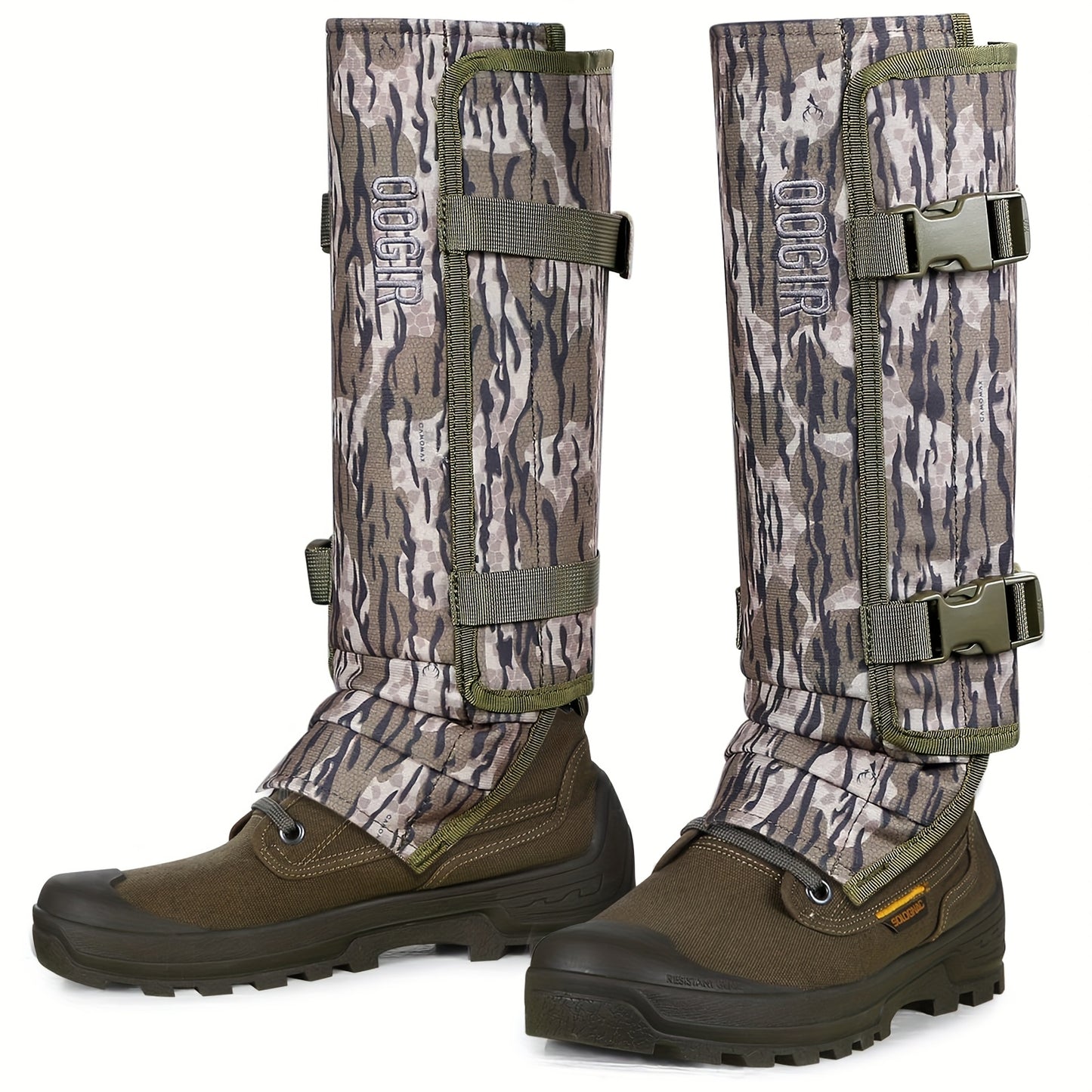 QOGIR 1000D Nylon Anti Snake Boot Covers For Hunting And Outdoor Use Camouflage Design