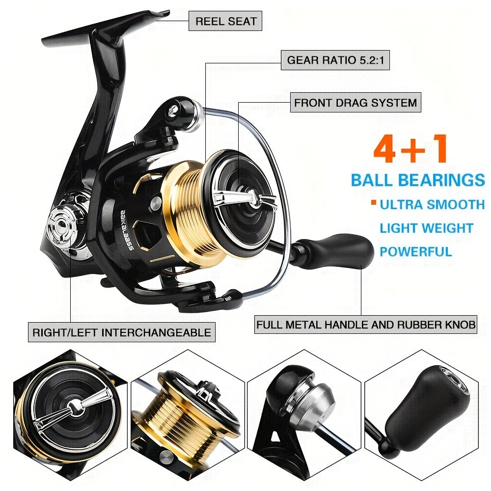PROBEROS Fishing Rod Reel Combo Kit Spinning Reel Full Set