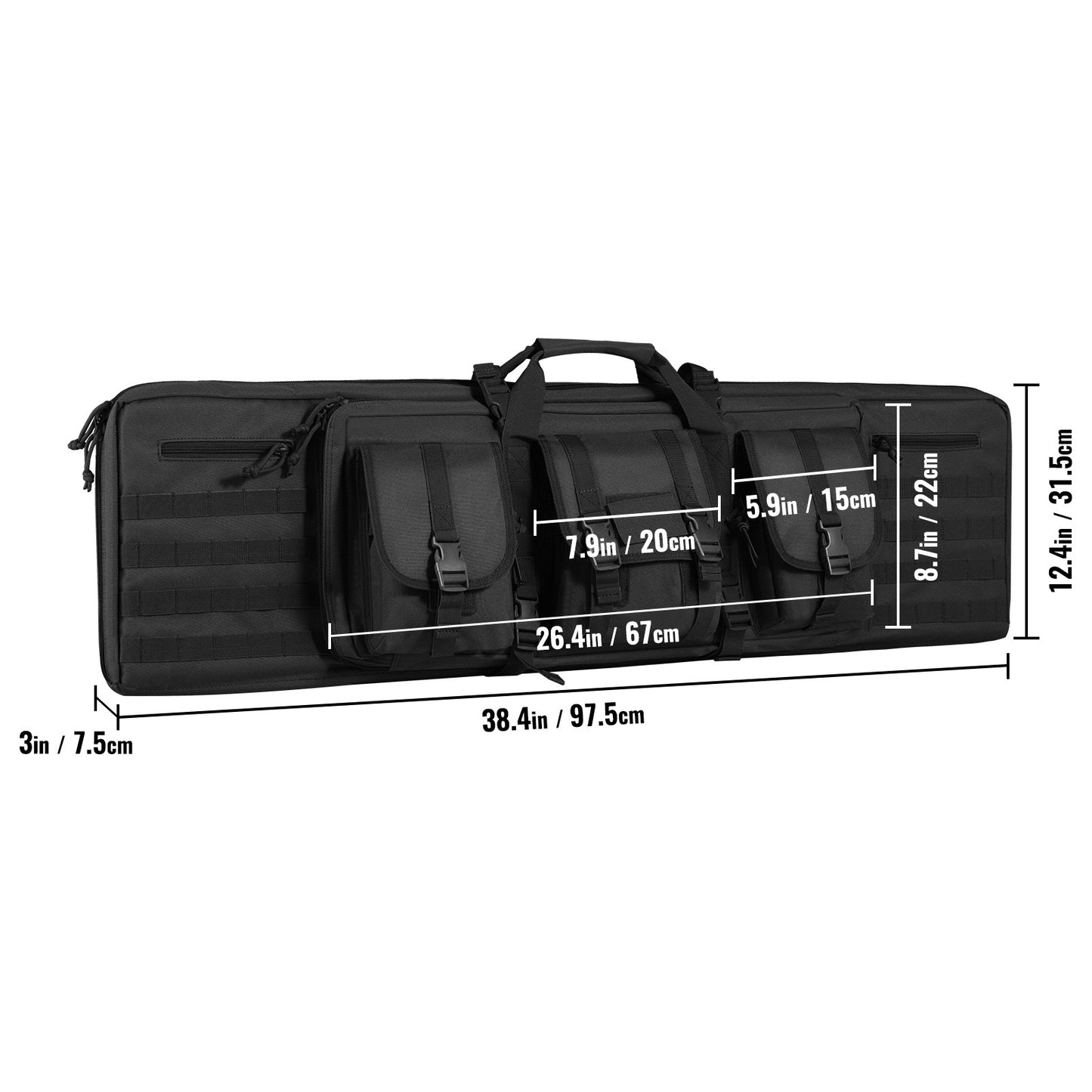 VEVOR Tactical Double Long Gun Bag with Storage Pockets - Parry's Picks