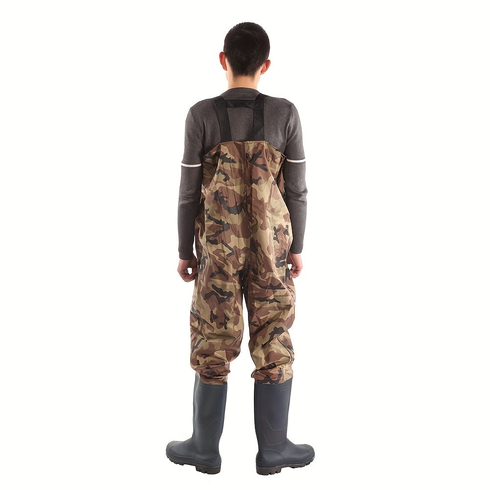 BEKRVIO 3-Ply Nylon Breathable Chest Waders Veil Camo for Fishing and Hunting Outdoors