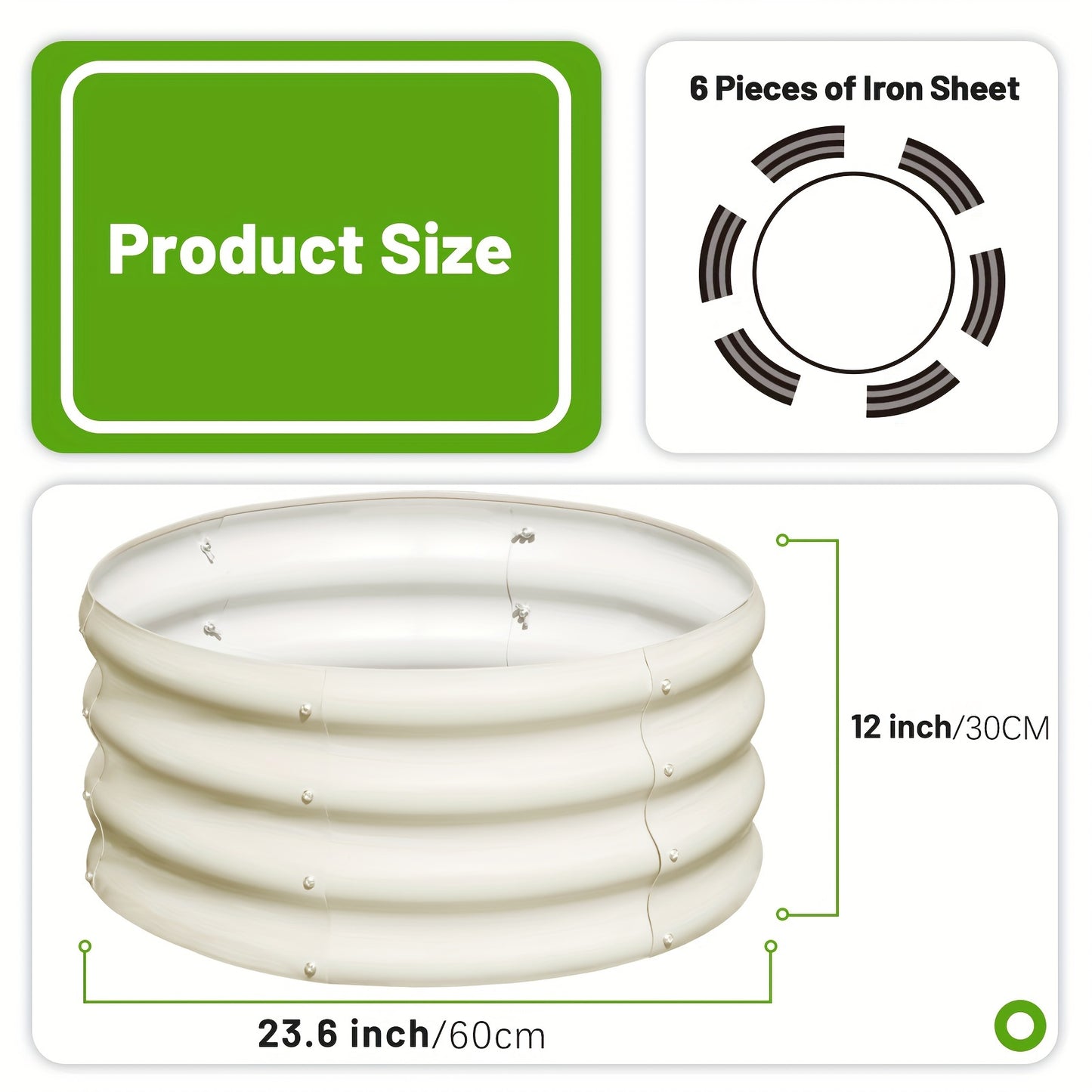Round Raised Garden Bed Kit Metal For Planting Vegetables