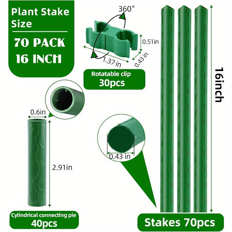 Durable Garden Stakes with Connectors and Clips for Plants - Parry's Picks