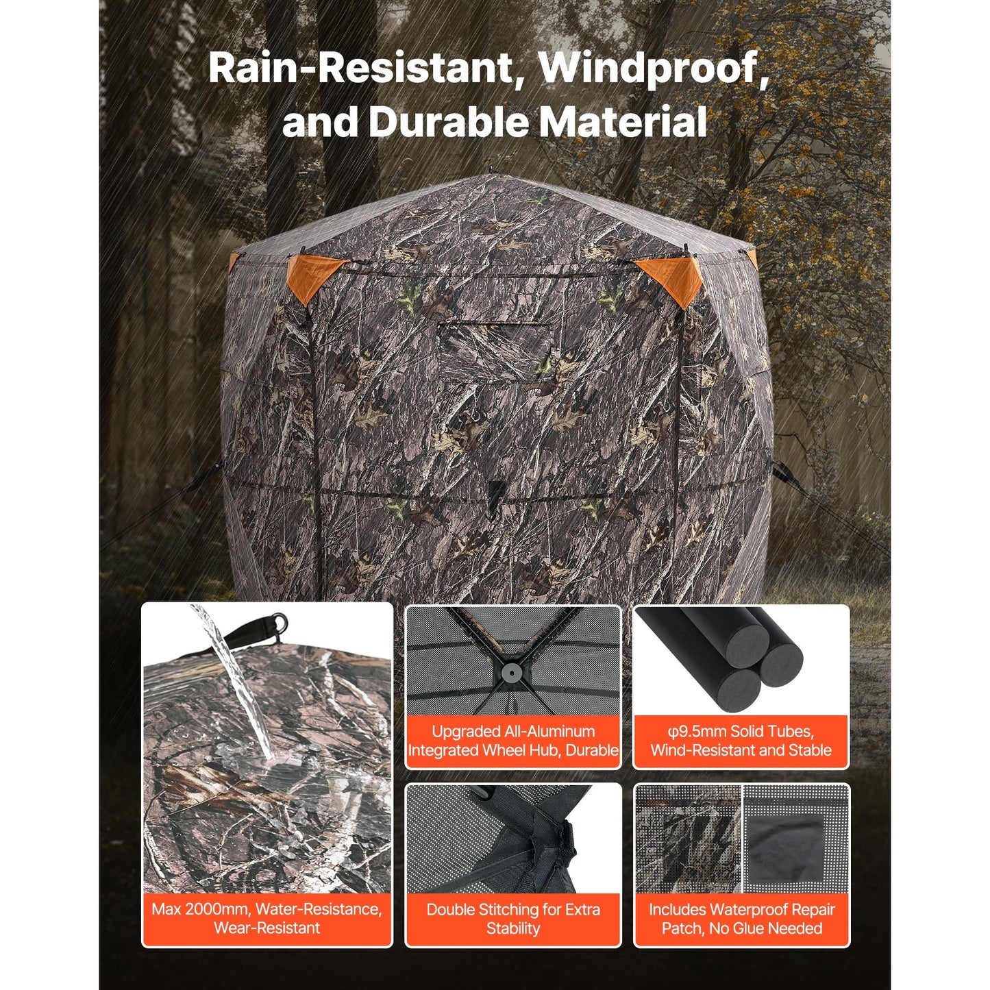 VEVOR See Through Ground Hunting Blind Portable Silent Bag