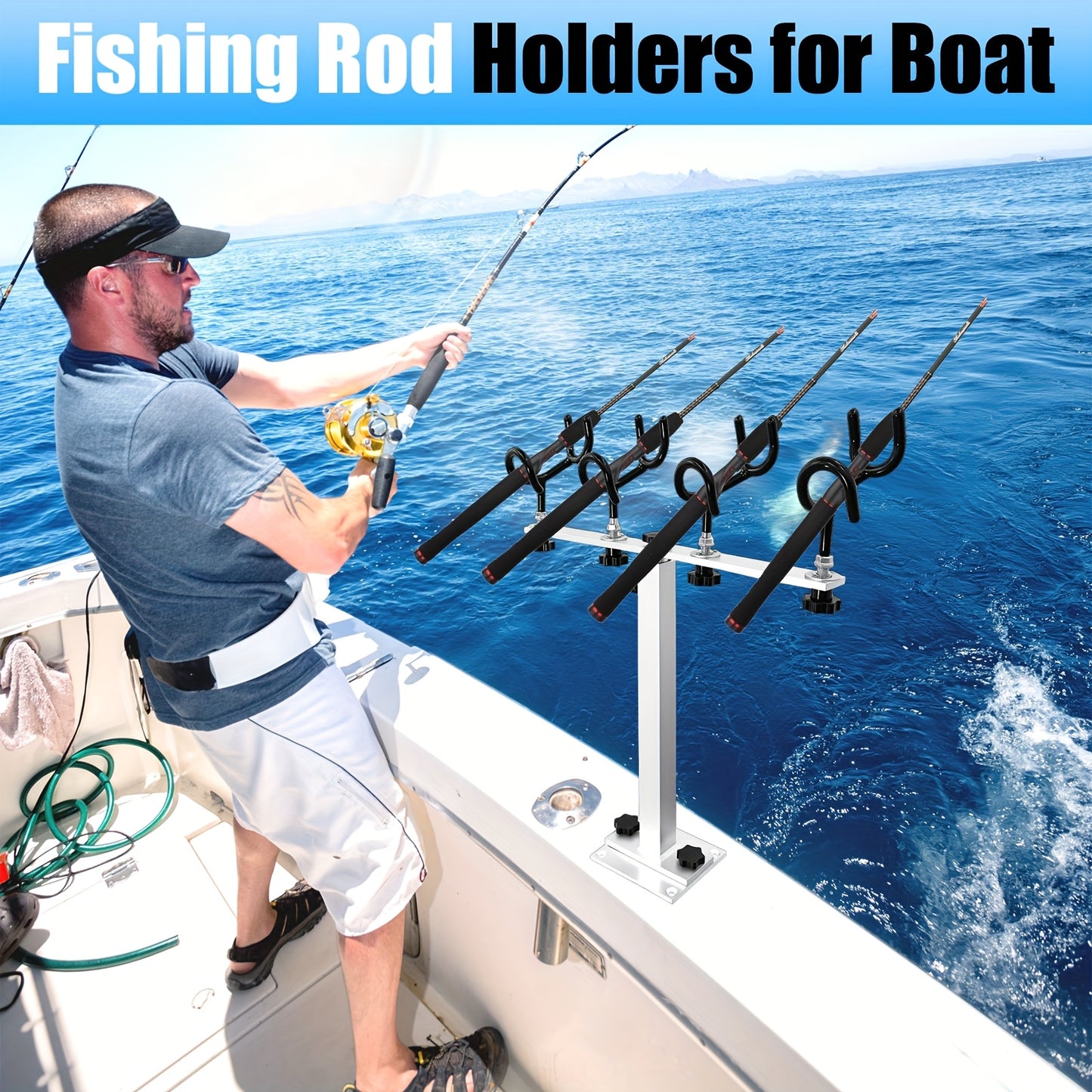 MBBTUL 360 Rotating Height Adjustable Fishing Rod Holder