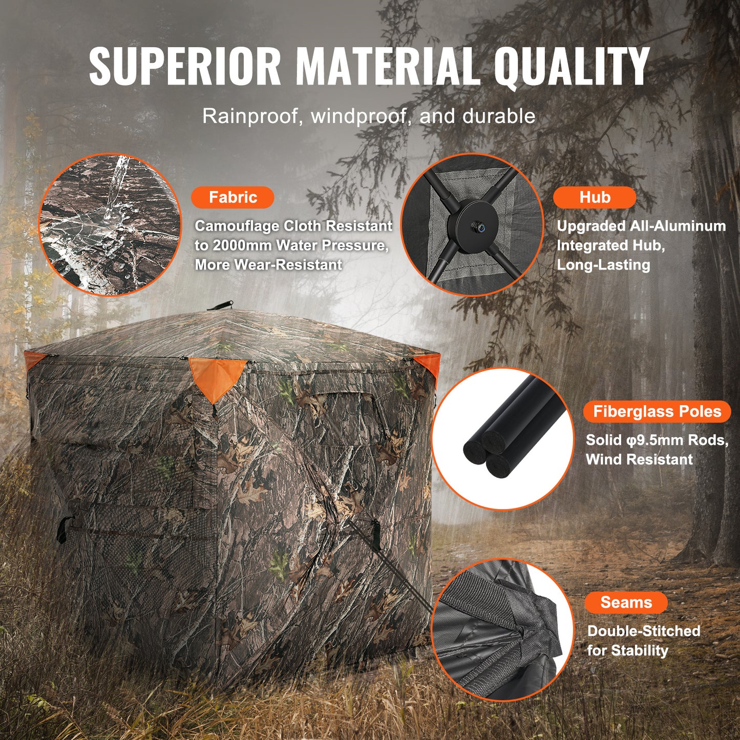 VEVOR 270 Degree One-Way Mesh Hunting Blind for Outdoor Adventures