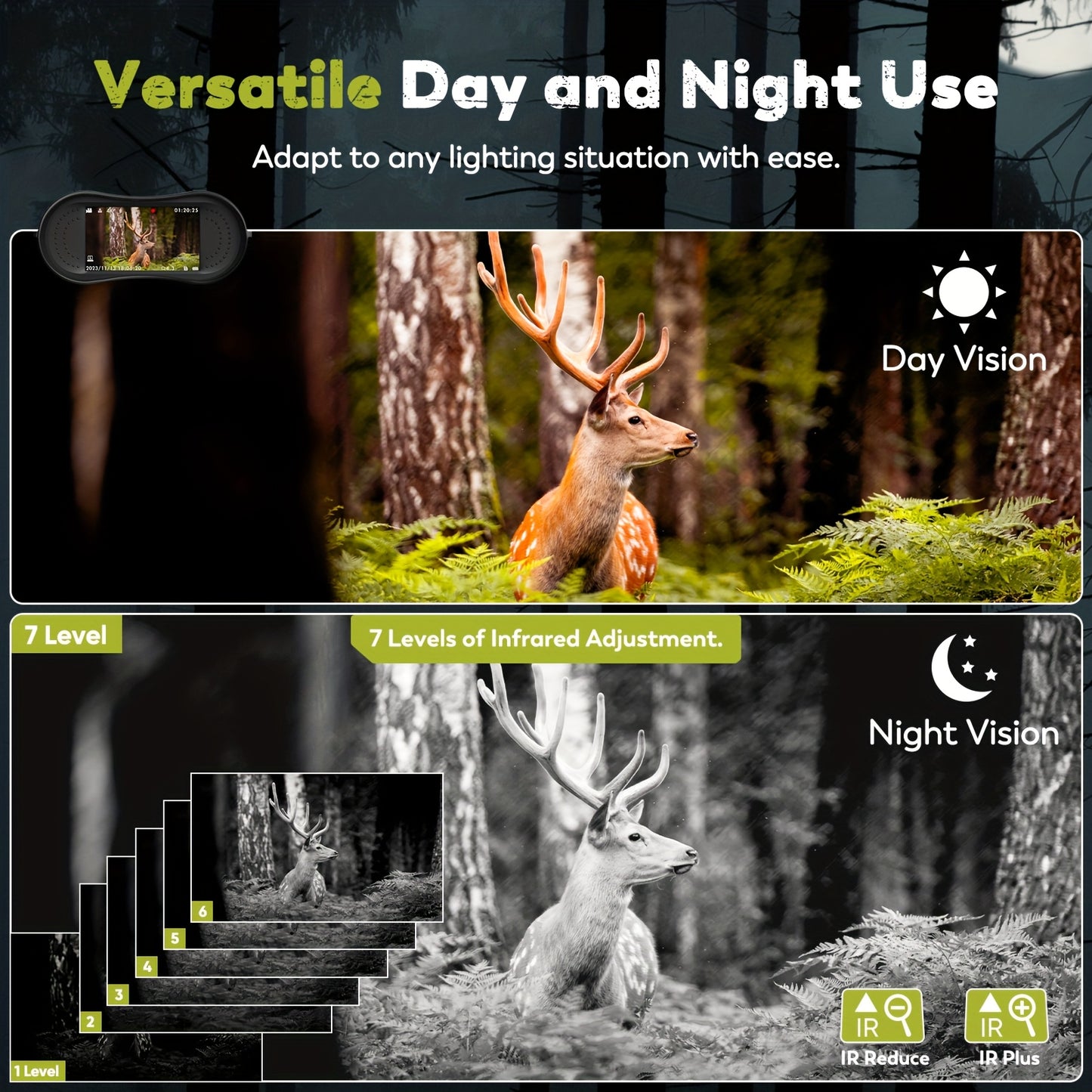 Ginost 4K Night Vision Binoculars With 8x Digital Zoom