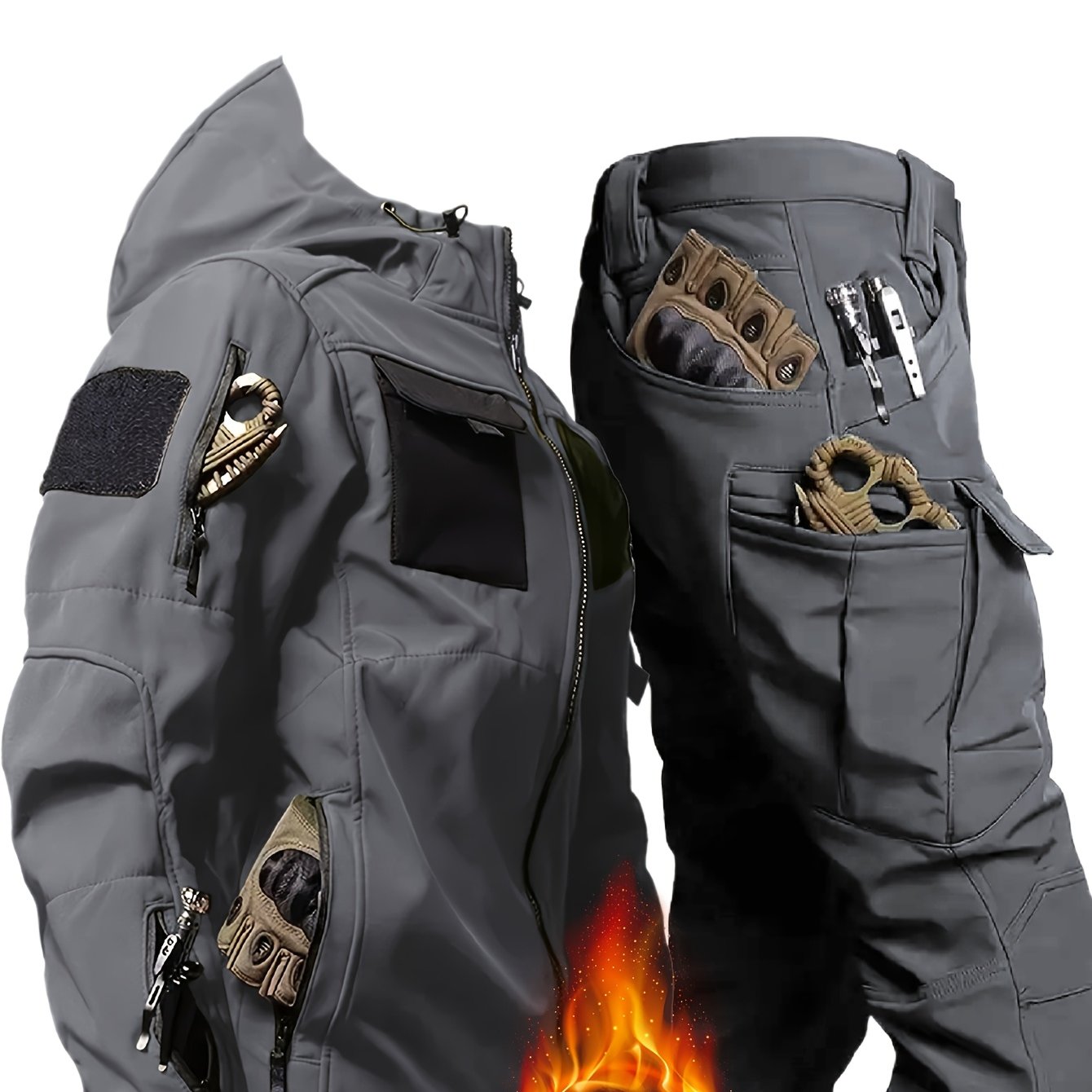 SOVTEMPCollar Mens Thermal Two-Piece Hooded Outdoor Set - Parry's Picks