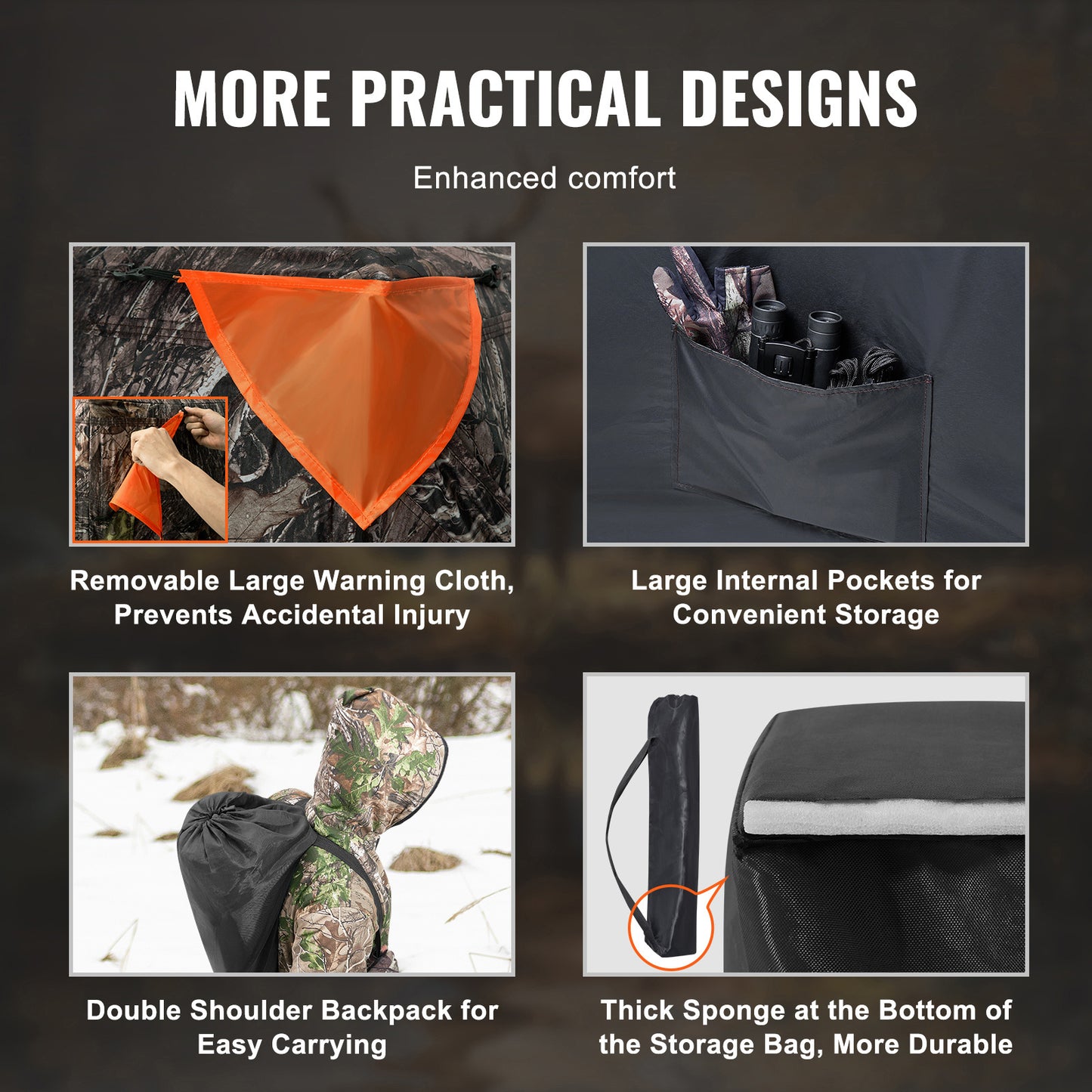 VEVOR 270 Degree One-Way Mesh Hunting Blind for Outdoor Adventures