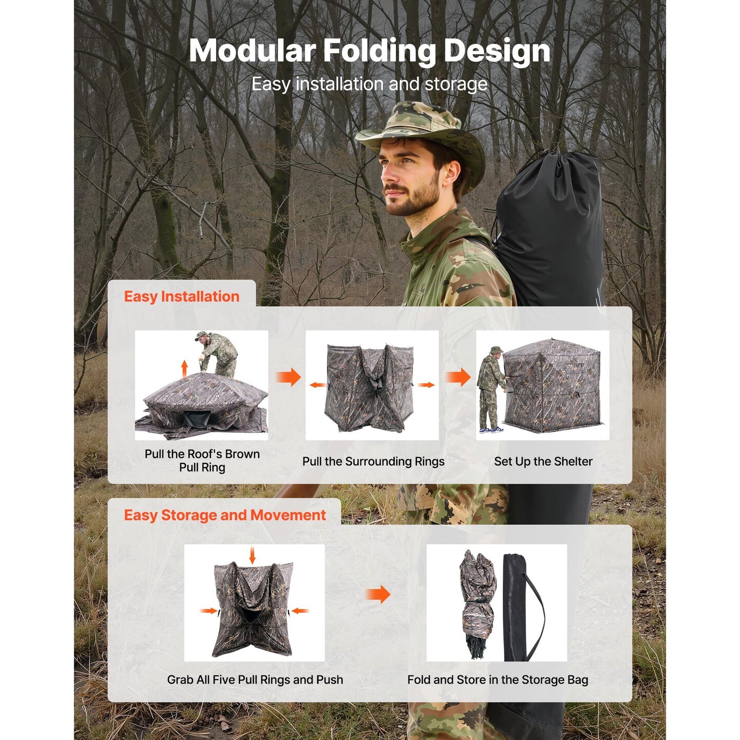 VEVOR Portable Hunting Blind With Carrying Bag Deer Duck
