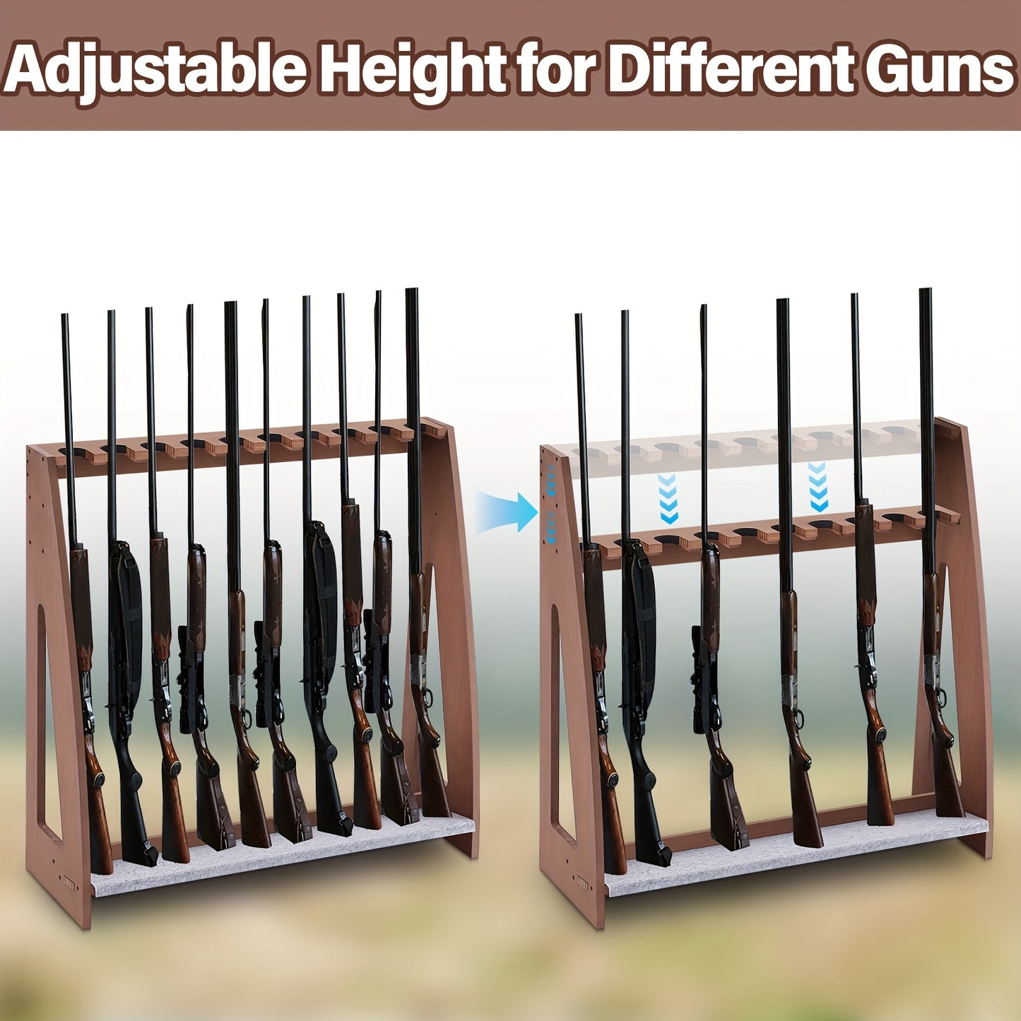 Freestanding Indoor Gun Rack with Soft Padding and Heavy Duty Storage - Parry's Picks